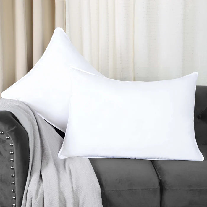Soft Down Alternative Brushed Microfiber Pillow Set of 2 or 4 - Hypoallergenic & Breathable for Side, Back, Stomach Sleepers - Perfect for Bedroom, Guest Room, Dorm, Hotel, RV