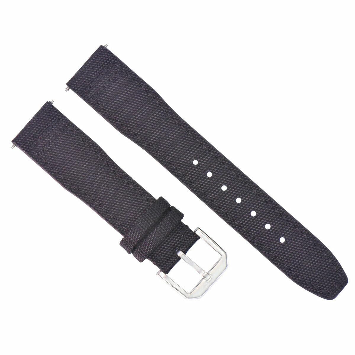 20mm Canvas Leather Watch Band Strap for IWC Pilot & Portuguese - Durable Replacement Strap for Top Gun Series - Perfect for Casual, Business & Outdoor Activities
