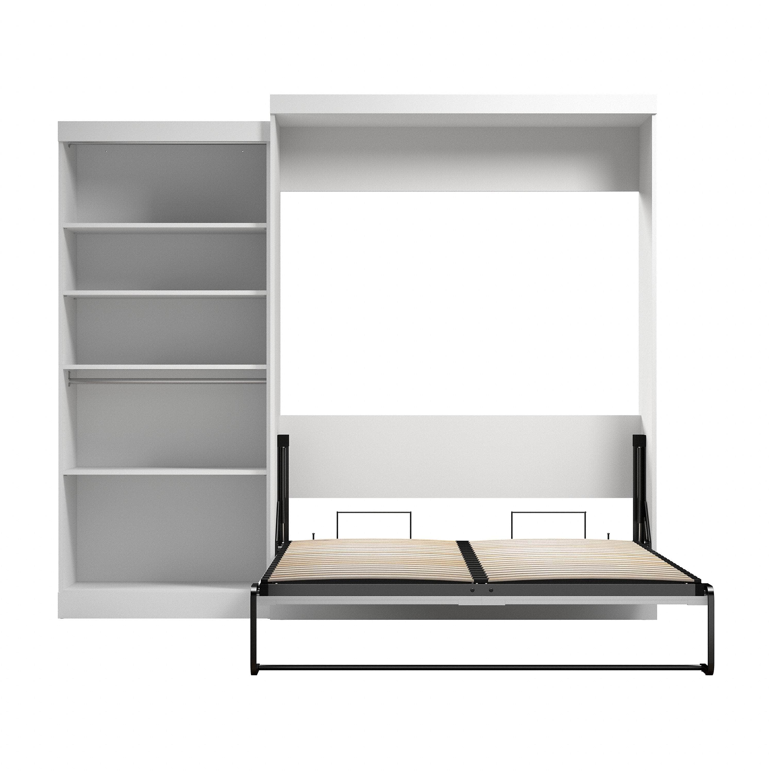 Pur Queen Murphy Wall Bed with Closet Organizer (101W) - 7 Color Options | Space-Saving Wall Bed for Small Apartments, Guest Rooms & Home Offices