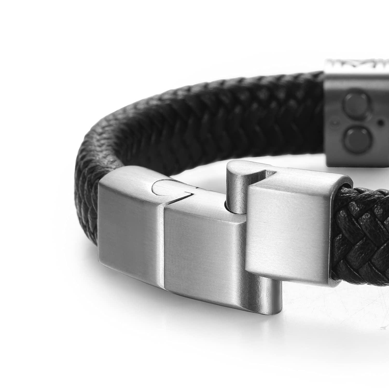 Stylish RainSo Men's Leather Magnetic Bracelet - Retro Woven Adjustable Bangle with Gift Box | Perfect for Casual Wear, Gifts & Everyday Fashion Accessories