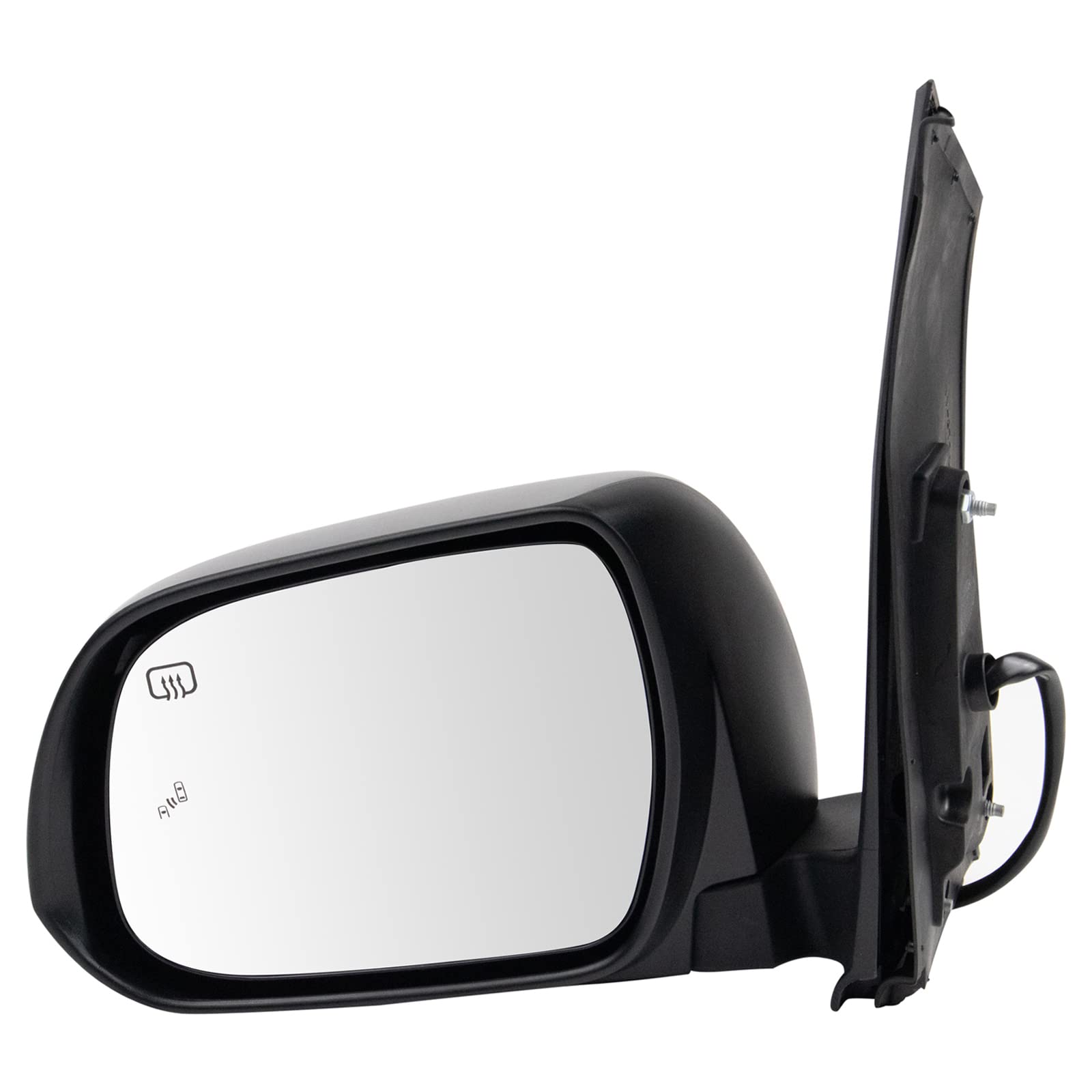 TRQ Left Side Heated Manual Folding Mirror Replacement for 2018-2020 Toyota Sienna - Driver Side TO1320412 - No Spotter Mirror - Perfect for Winter Driving & Parking Safety