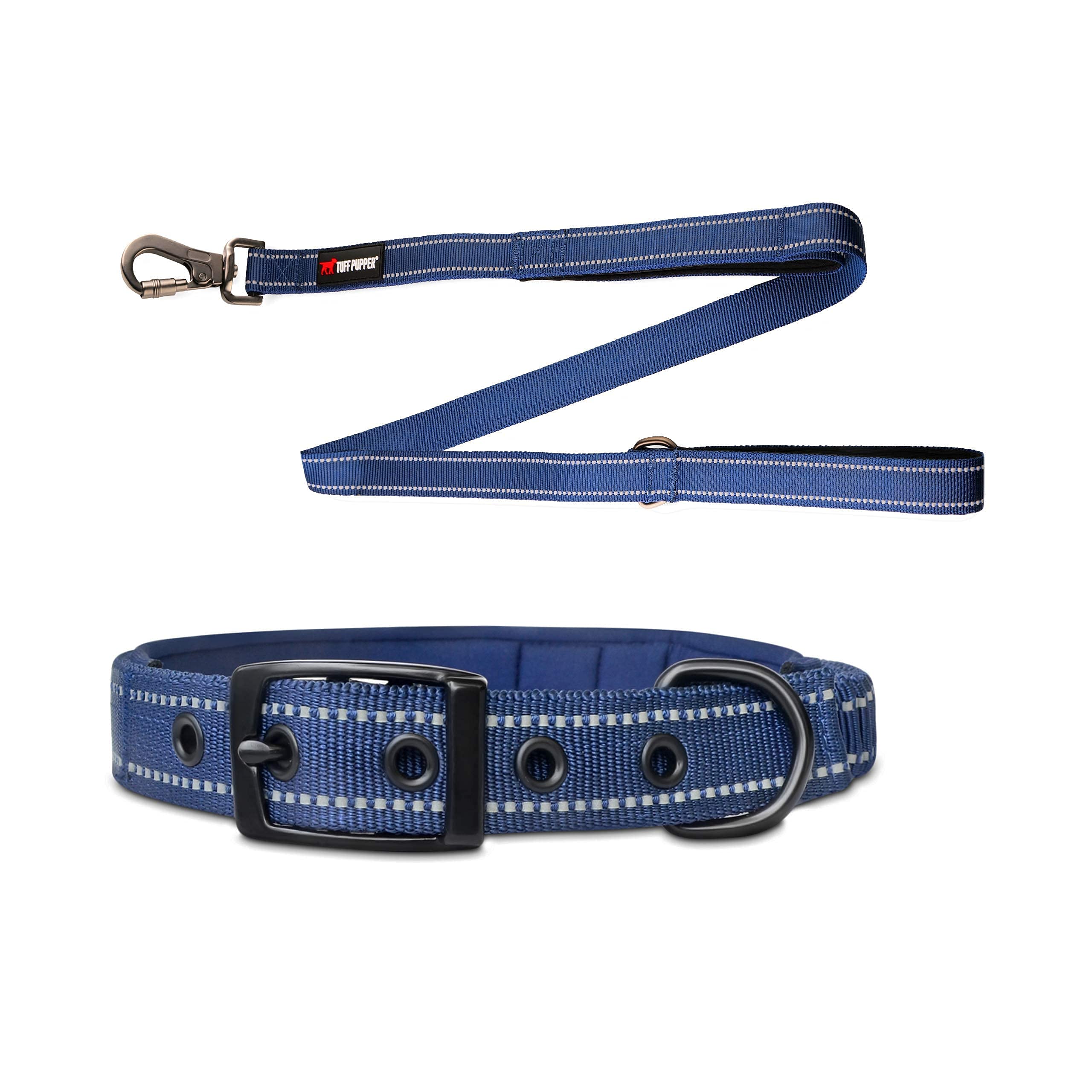 Tuff Pupper Heavy Duty Dog Leash and Collar Set (11-14
