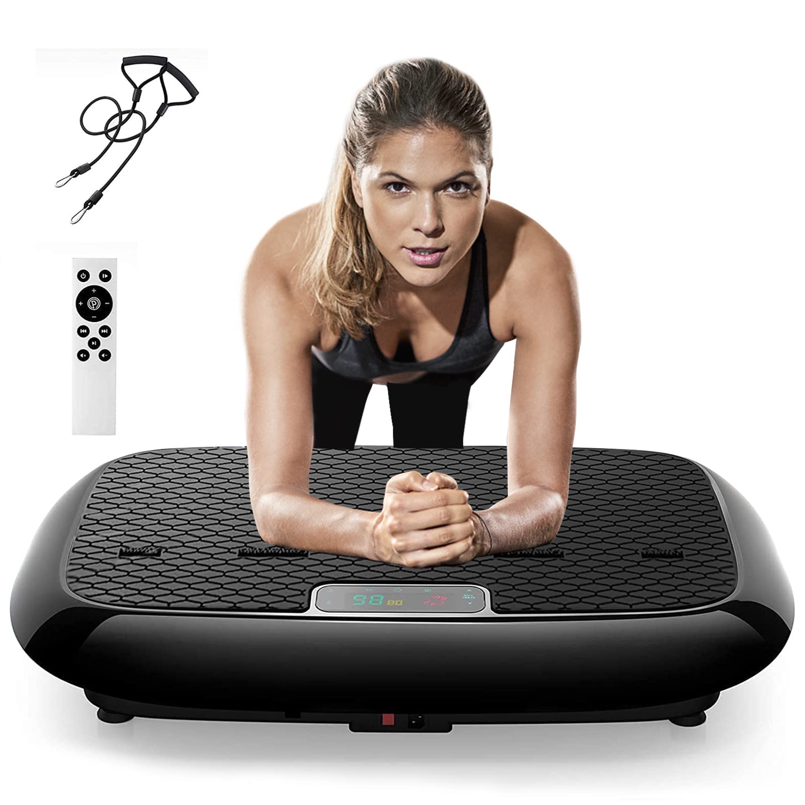 Natini Vibration Plate Machine - Whole Body Workout Platform with Bluetooth Speaker for Home Fitness, Weight Loss & Muscle Toning - Large Exercise Equipment for Home Gym, Physical Therapy & Recovery Training