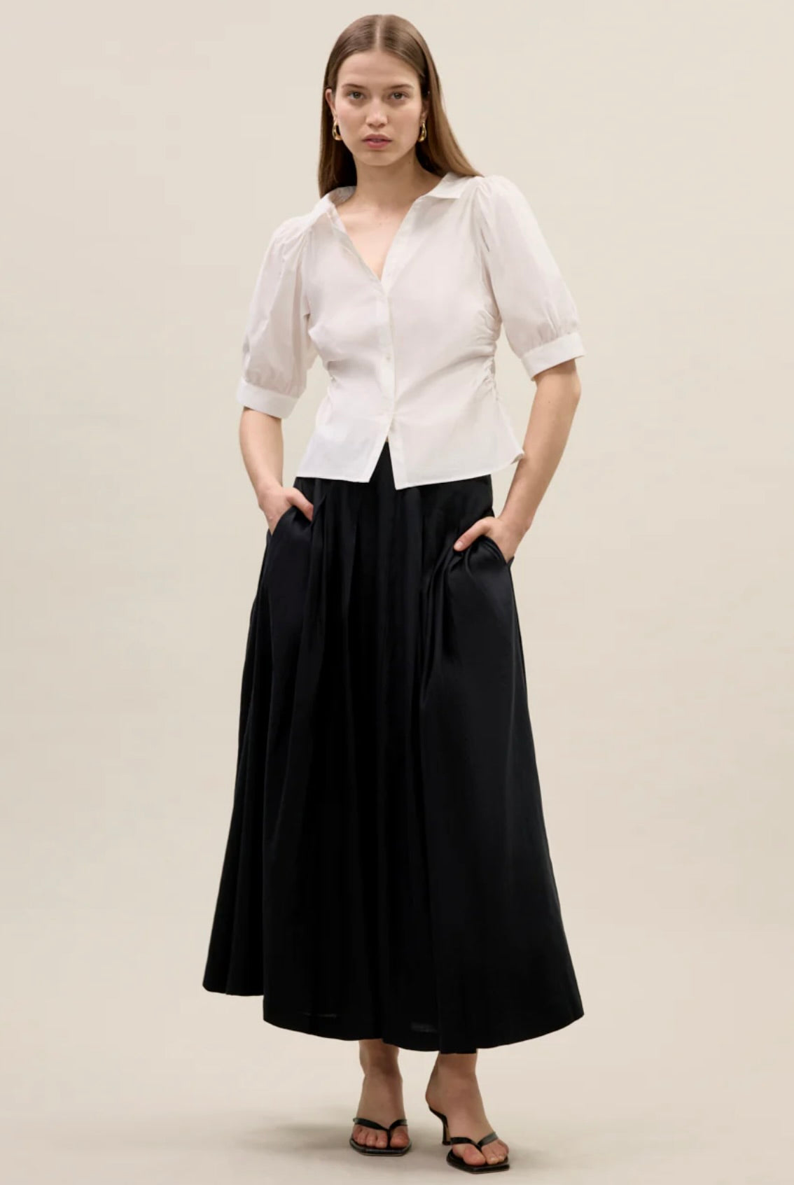 Isla Poplin Shirt in Milk - Women's Lightweight Button-Down Shirt for Casual & Office Wear | Perfect for Spring & Summer Outfits
