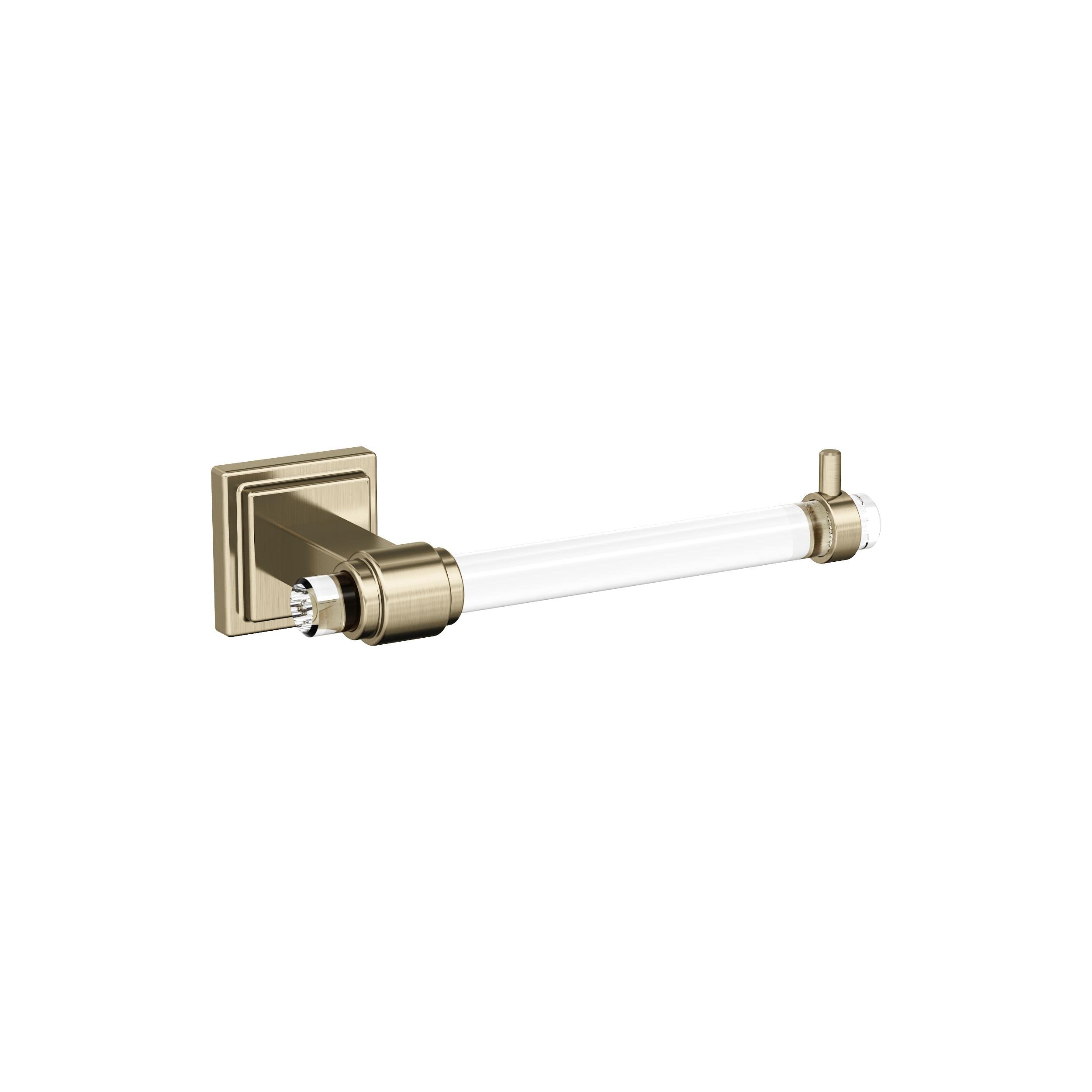 Amerock Glacio 8-Inch (203mm) Towel Bar Set - Clear/Golden Champagne Finish - 4-Piece Bathroom Accessories for Modern Homes - Perfect for Bathrooms, Powder Rooms & Spa Retreats