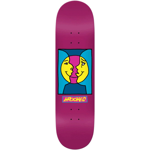 Krooked Moon Smile Magenta Skateboard Deck 8.06