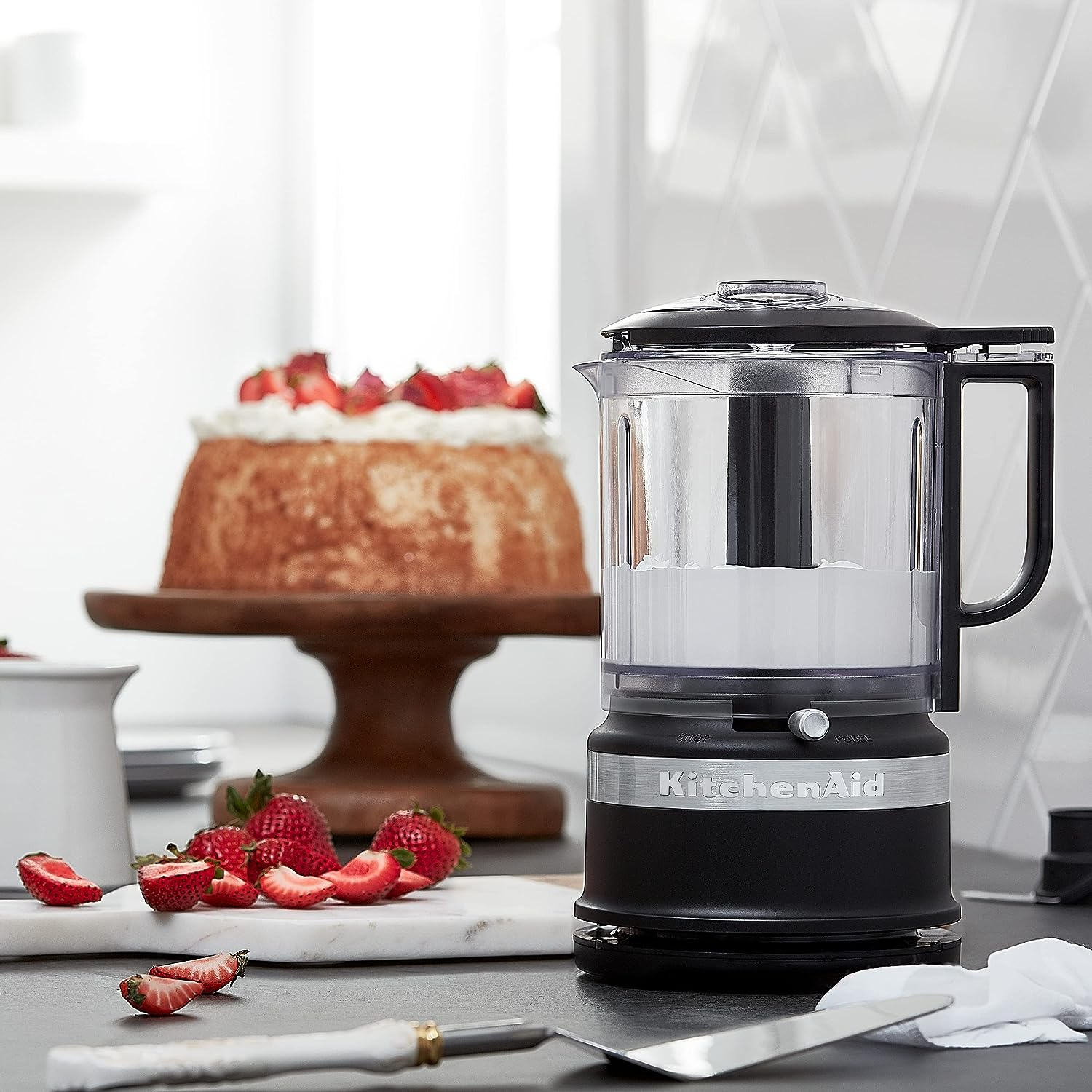 KitchenAid 1.19L (5 Cup) 240-Watt Electric Food Chopper - Powerful Mini Food Processor for Chopping, Grinding & Pureeing - Perfect for Nuts, Herbs, Vegetables & Baby Food Prep