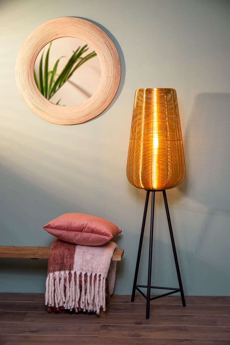 Adeta Modern Tripod Floor Lamp - Medium/Large Size in Matt Black, Nickel & Gold Finishes - Perfect for Living Room, Bedroom, or Office Lighting