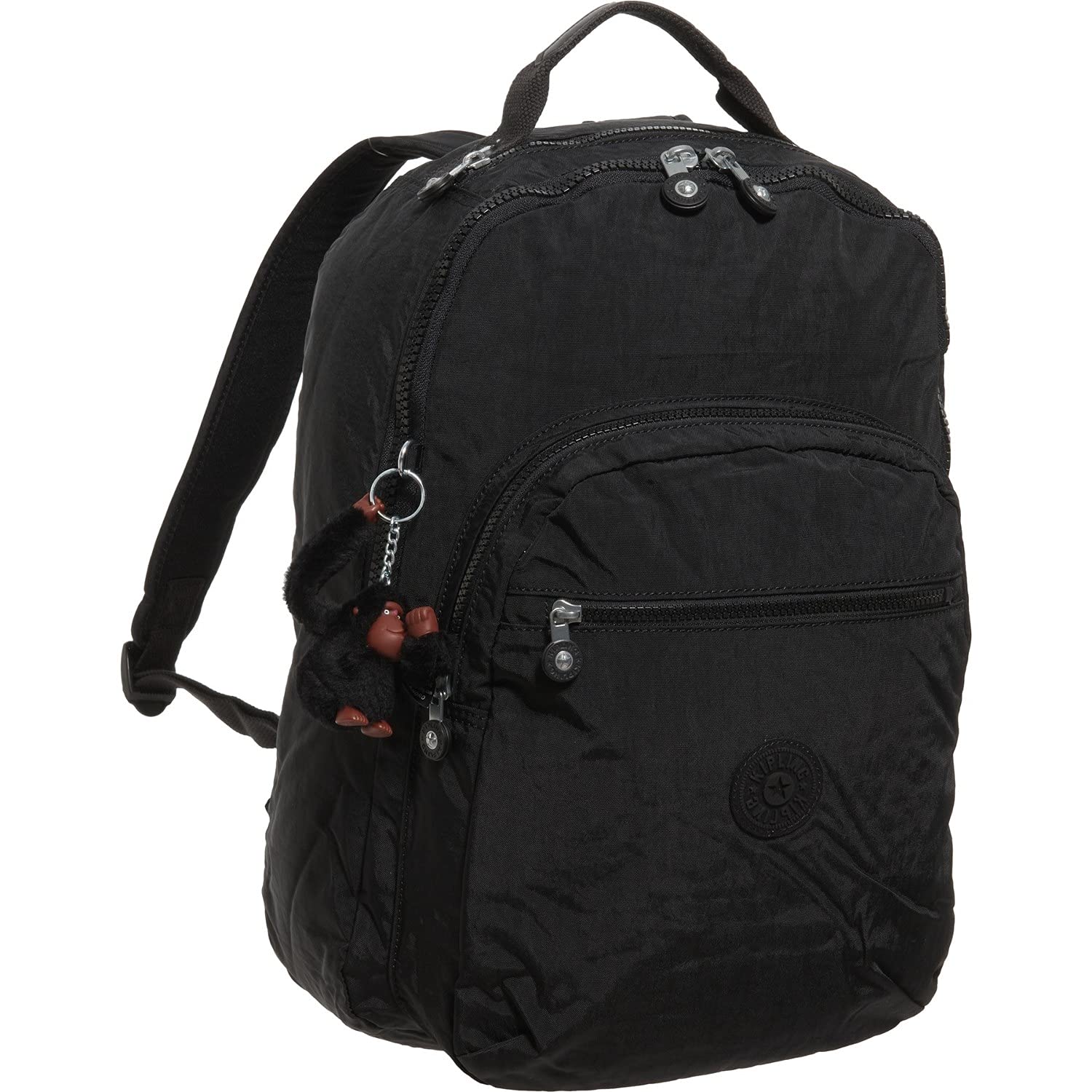 Kipling Seoul Go Laptop Backpack - Padded & Adjustable Shoulder Straps, Secure Zip Closure, Black Tonal (Fits 15.6