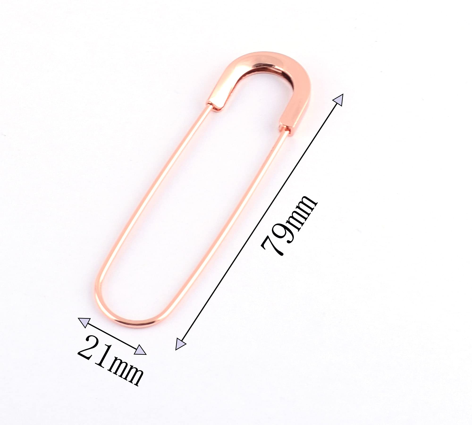 79mm Coiless Safety Pins - Rose Gold Kilt Pins for Sewing & DIY Crafts (4pcs)