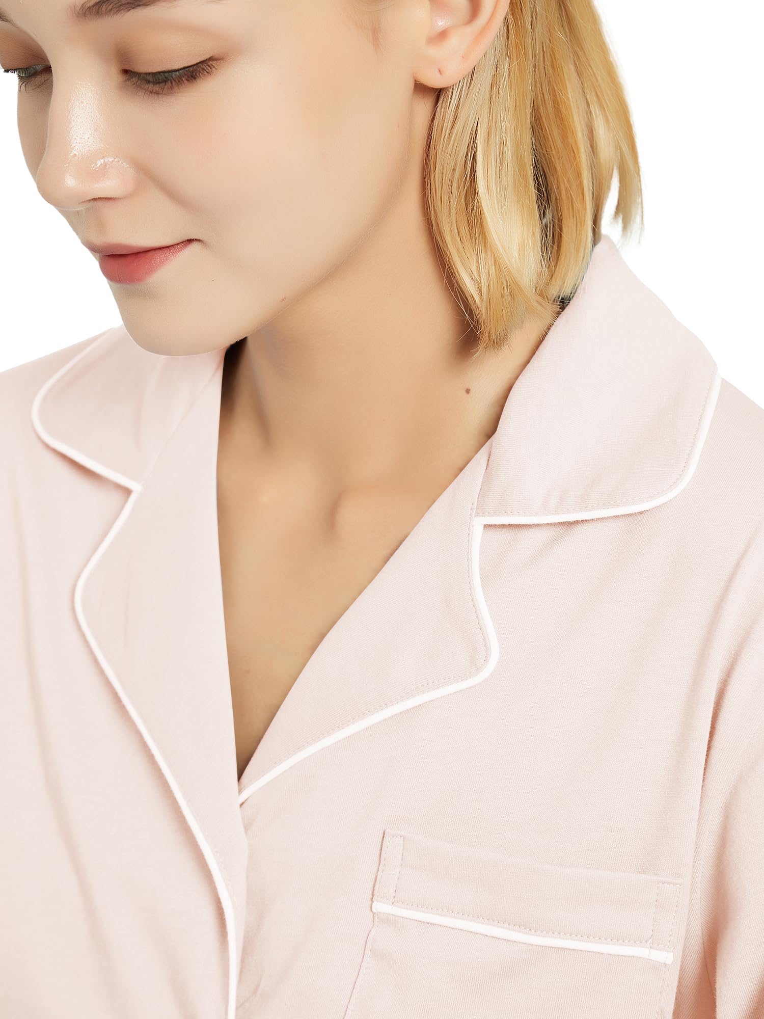 Women's 100% Cotton Pajama Set - Long Sleeve Button Down Sleepwear for Cozy Nights