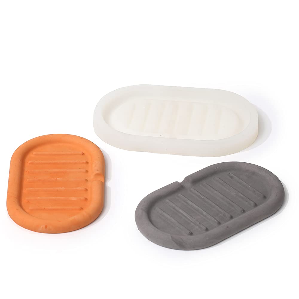 Concrete Soap Dish Silicone Mold - Epoxy Casting Soap Holder, Jewelry Tray & Accessory Storage Container - Perfect for Bathroom Decor, DIY Crafts & Home Organization