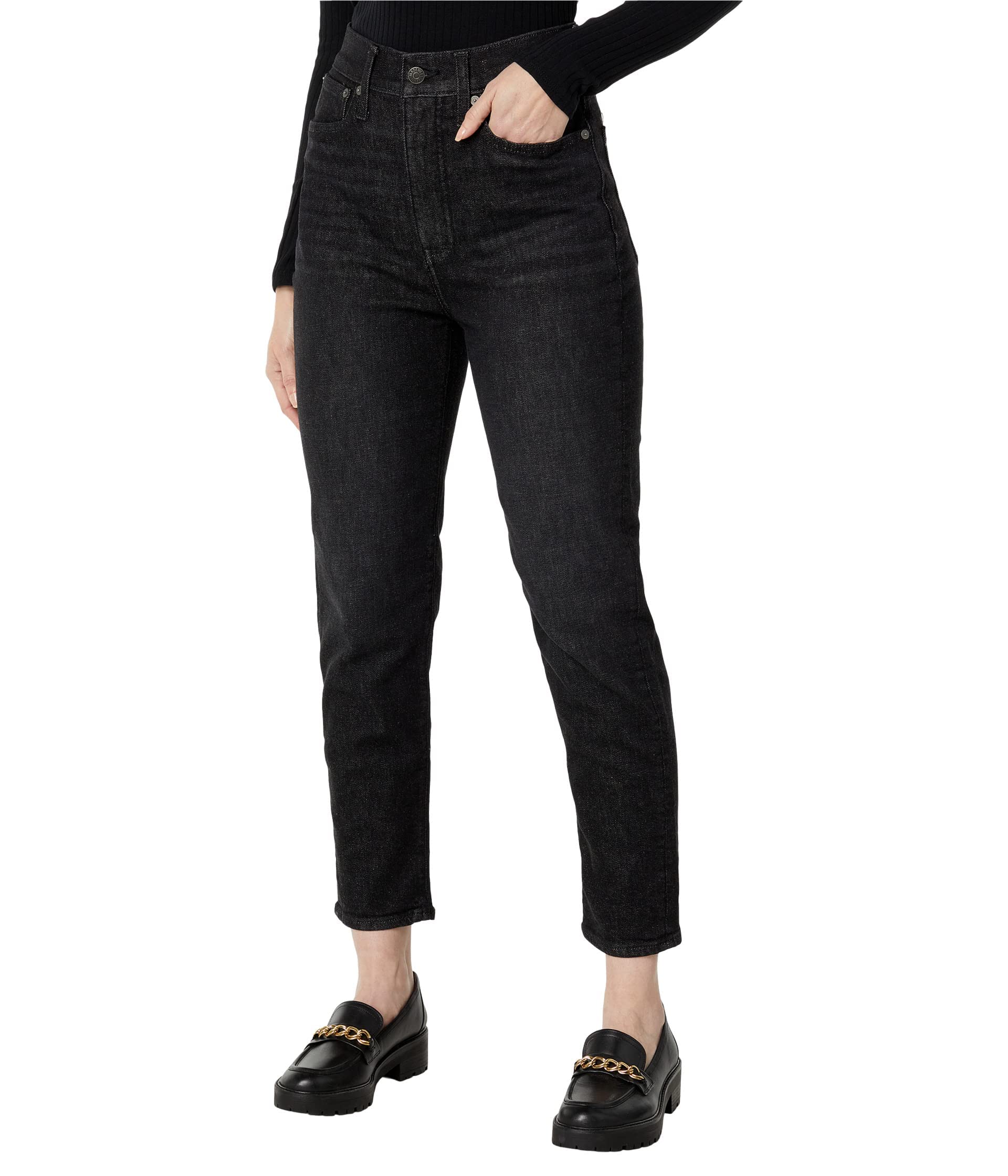 Madewell Mom Jeans for Women - High Waist Stretch Denim in Hillshore Wash (Size 27) | Comfortable Vintage Style Jeans for Casual Wear & Everyday Outfits