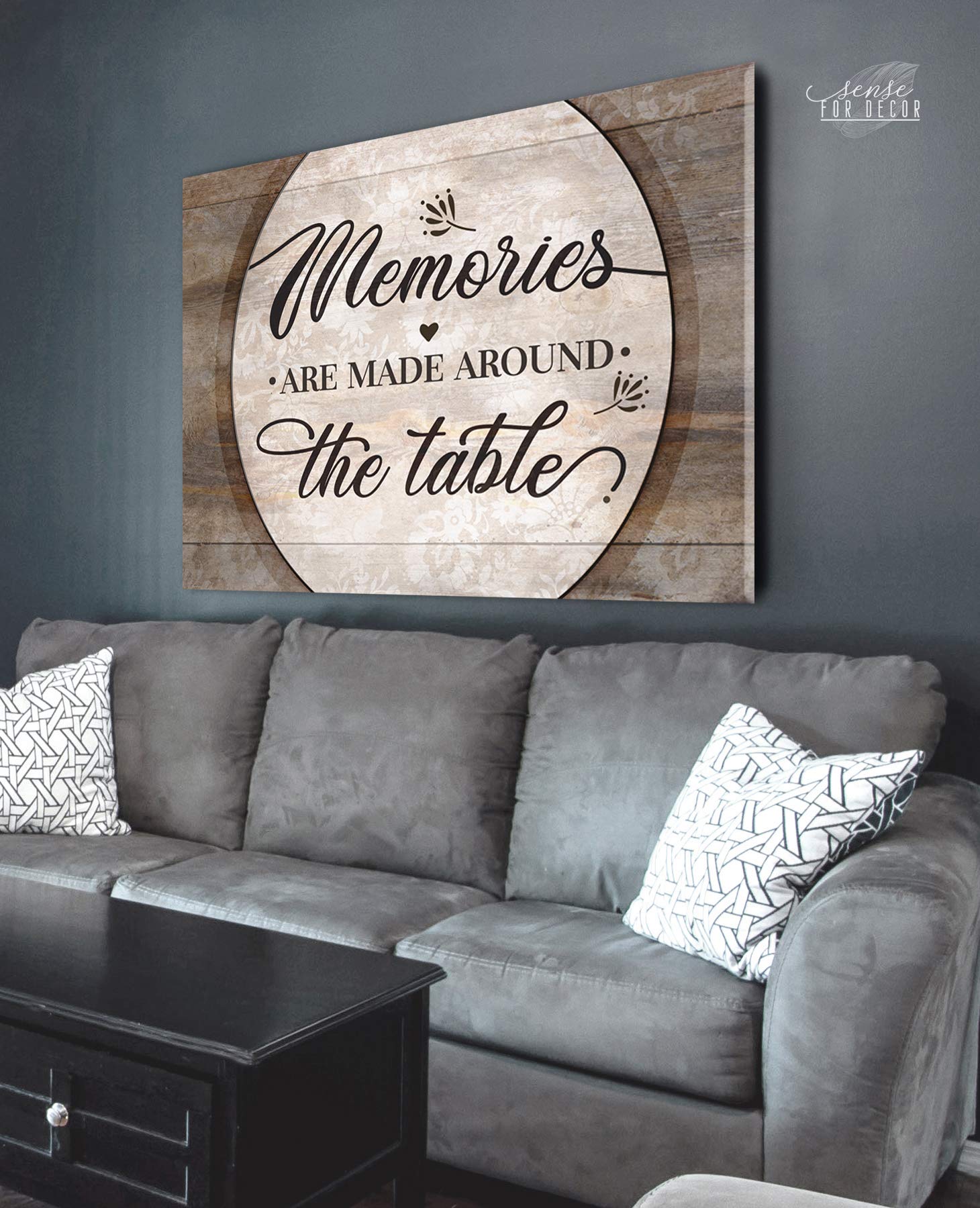 Elegant Framed Wall Art for Kitchen & Dining Room - Brown Wooden Sign Decor - Perfect for Farmhouse, Rustic & Modern Home Interiors
