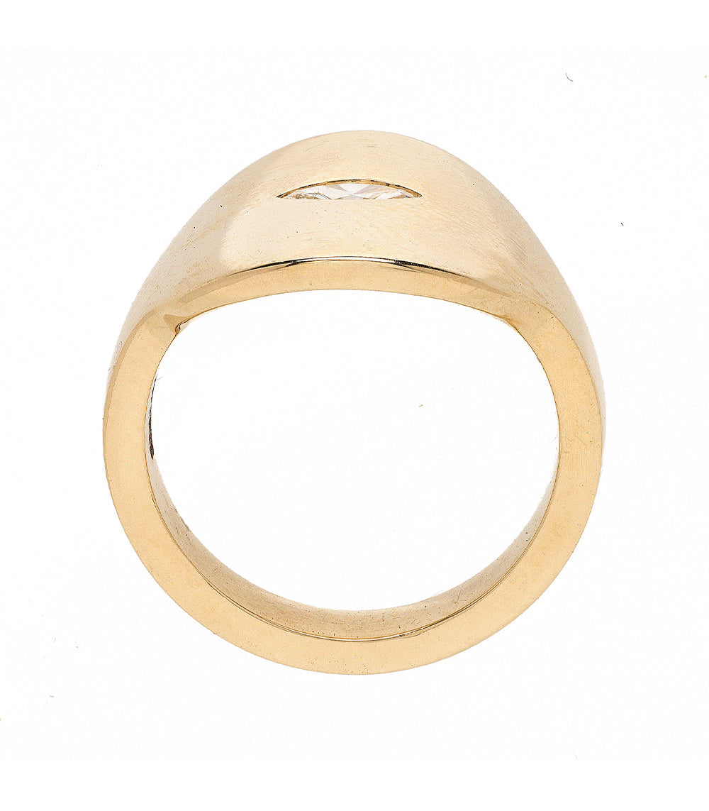 Elegant Modern Diamond Signet Ring for Women - Sterling Silver or Gold Plated Statement Jewelry for Everyday Wear, Gift Giving & Special Occasions