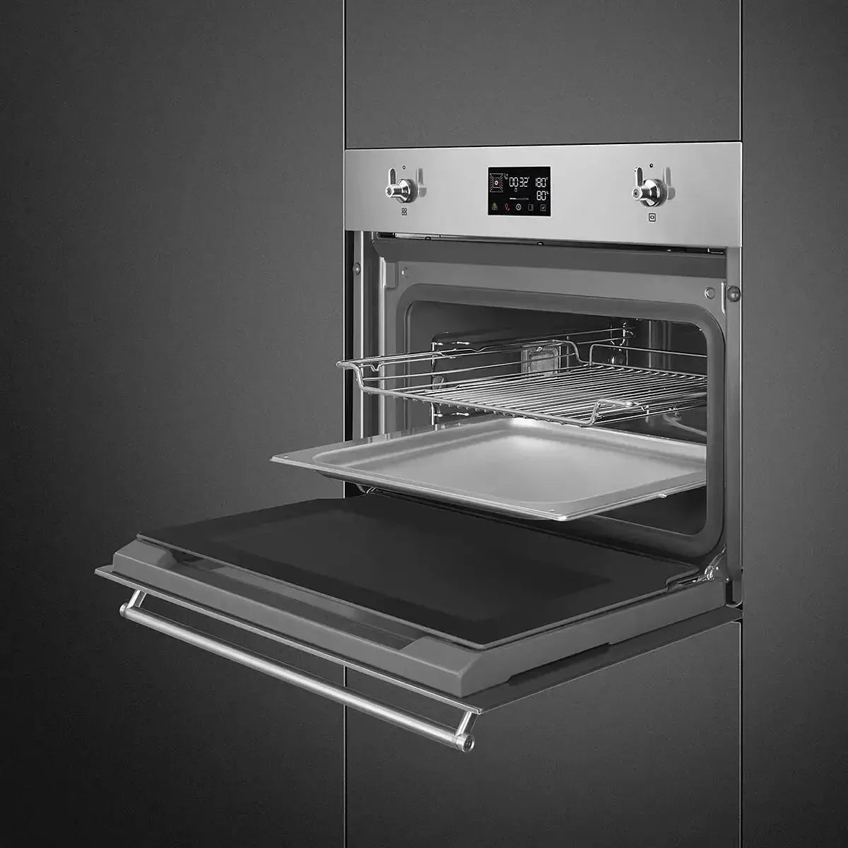 Smeg 45cm Classic Compact Steam Oven - Stainless Steel Built-in Convection Oven for Small Kitchens | Perfect for Baking, Roasting & Healthy Cooking in Apartments & RVs