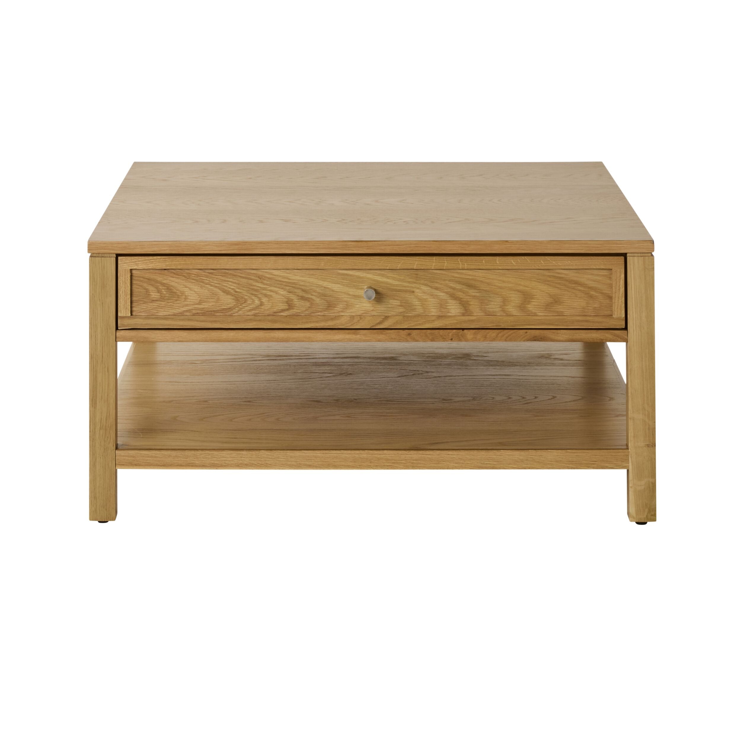 Avalon Square 2-Drawer Coffee Table - Light Oak Finish - Modern Living Room Furniture for Small Spaces - Perfect for Home Decor, Storage & Entertaining