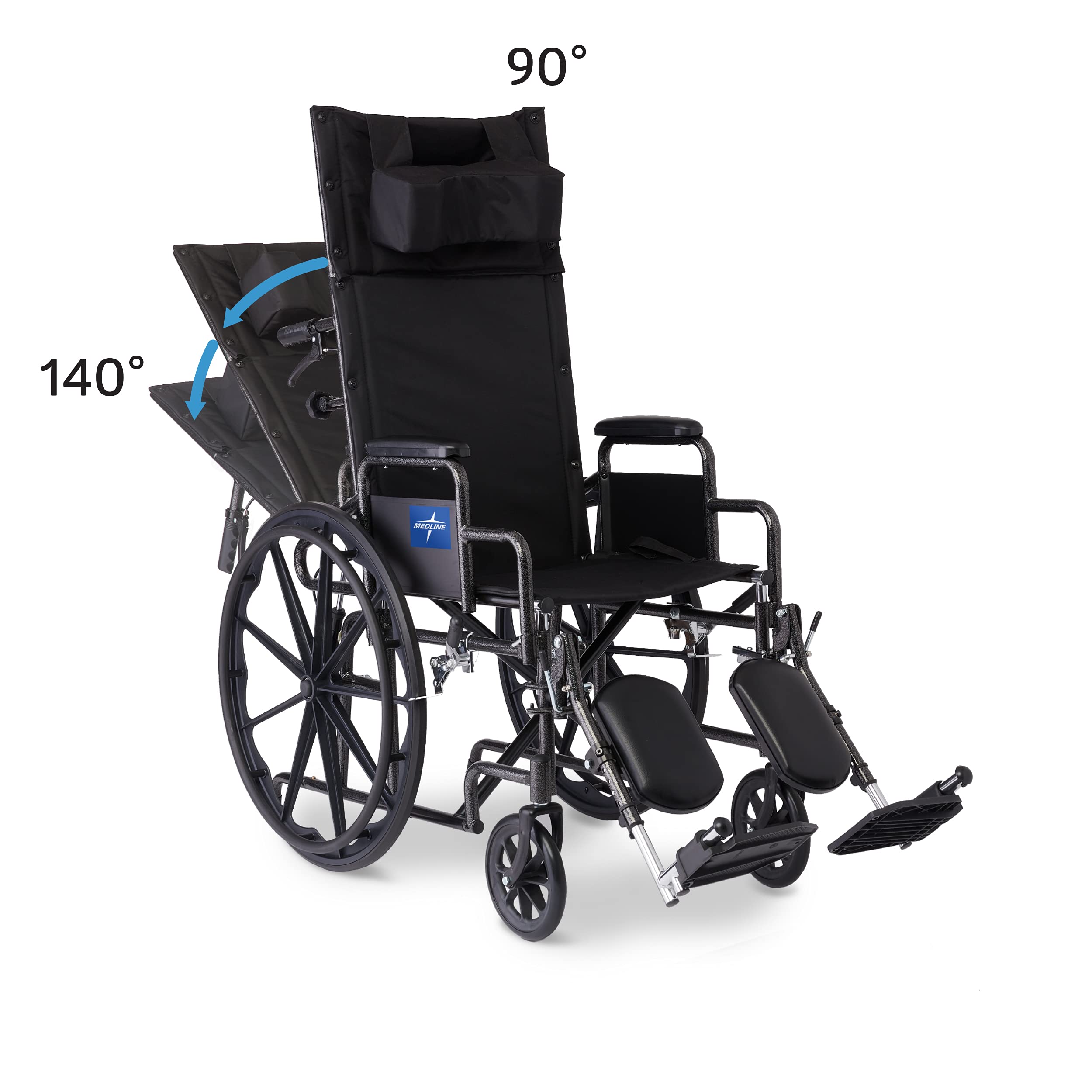**Medline Reclining Wheelchair with Desk-Length Arms & Elevating Leg Rests - 20