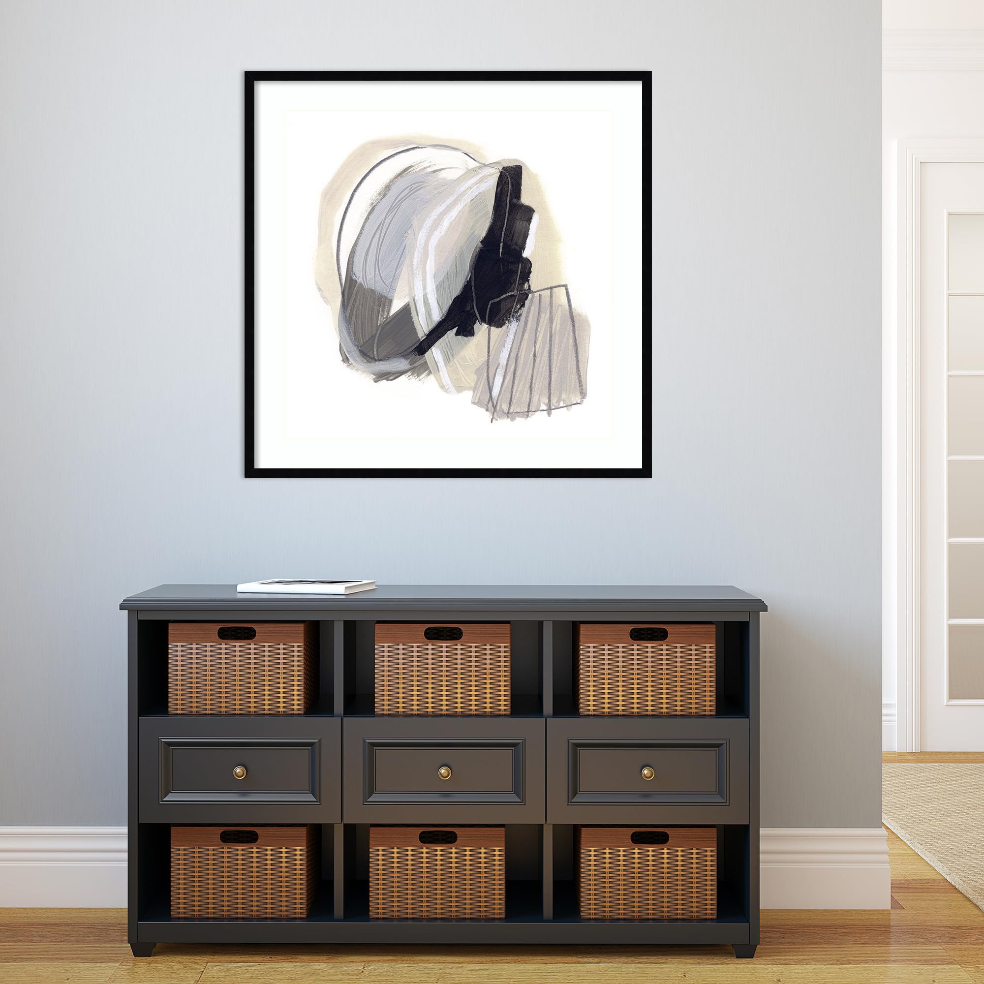 Amanti Art Framed Wall Decor - 33x33 Inch Circular Balance I Abstract Painting by June Erica Vess, Modern Contemporary Canvas Art Print for Living Room, Bedroom, Office | Home & Office Wall Decor