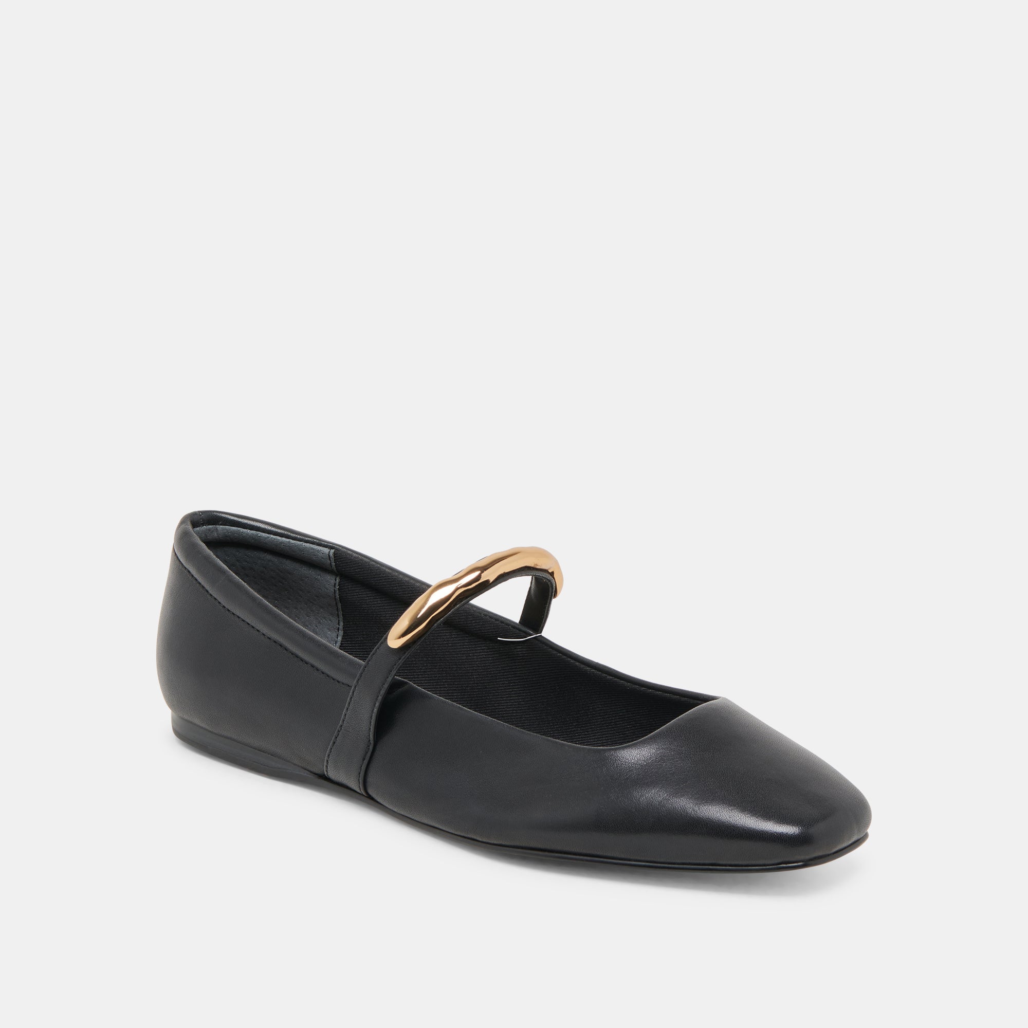 RADYA Women's Black Leather Ballet Flats - Comfortable & Stylish Shoes for Work, Travel & Everyday Wear