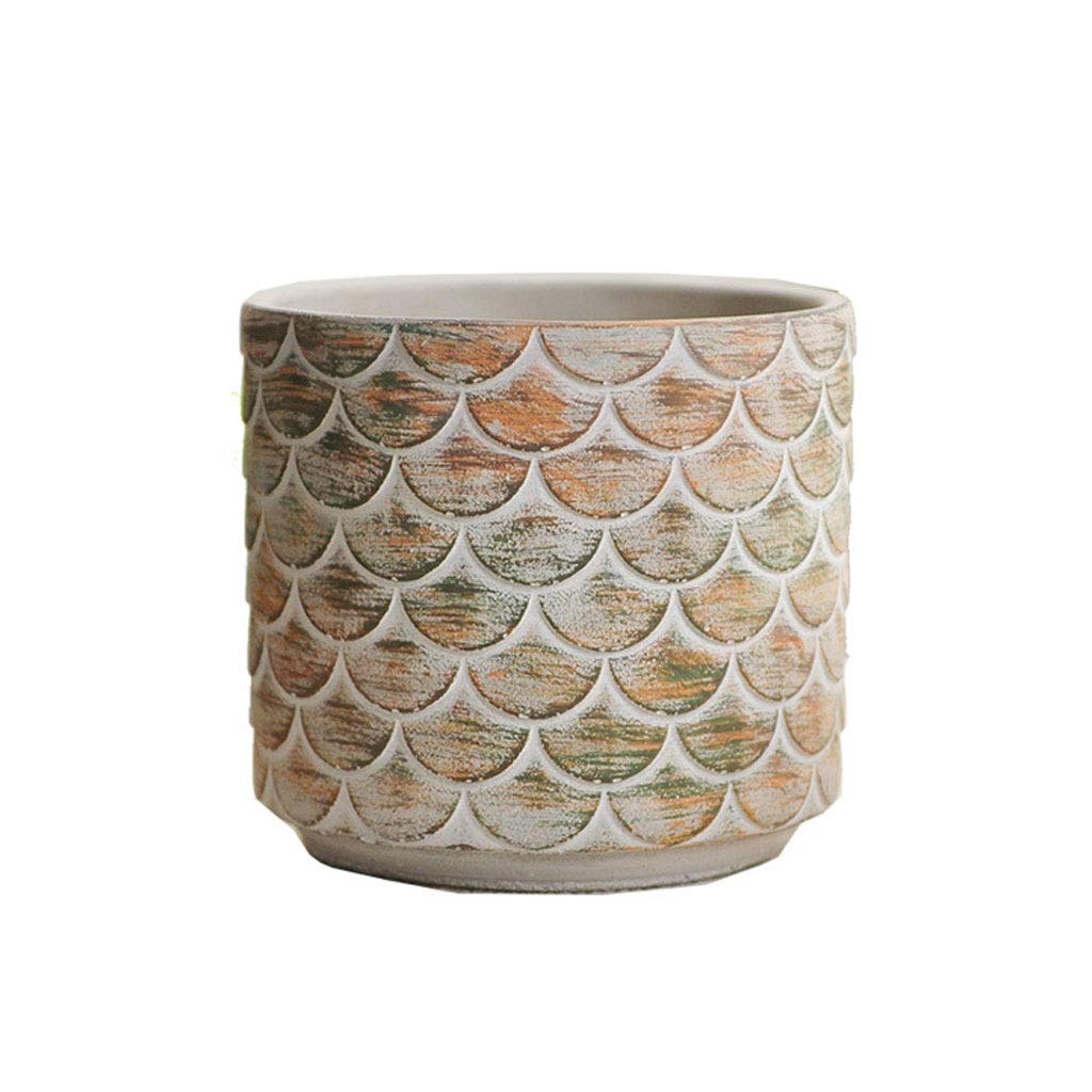 TBUDAR Cement Flower Pots 5/6 Inch - Small Planter for Indoor Outdoor Garden, Courtyard, Coffee Table & Office Decor - Modern Decorative Plant Pot (Size B) - Perfect for Succulents, Herbs & Small Plants