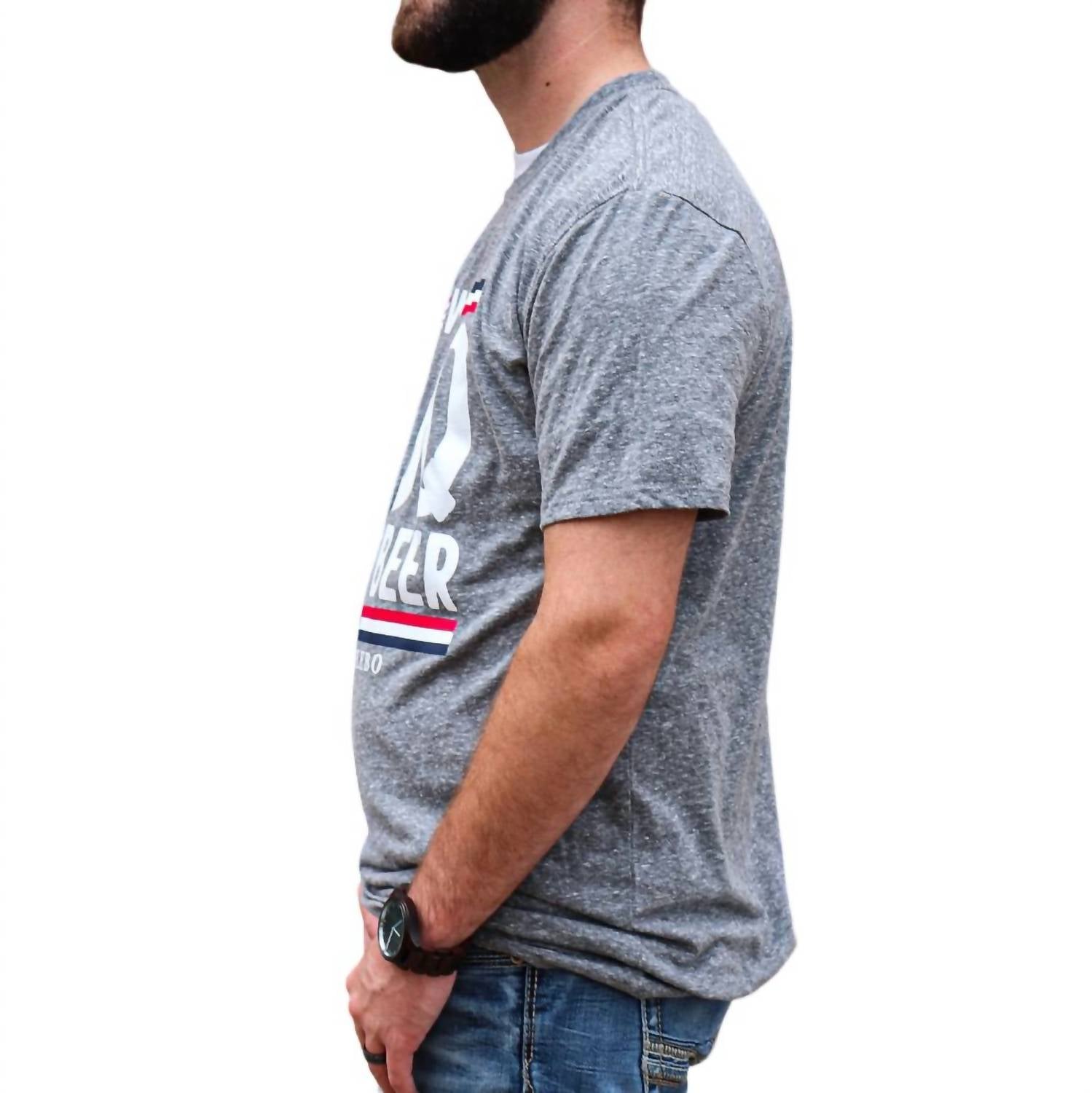 BBQ For Beer Short Sleeve T-Shirt - Heather Grey - Funny Grilling & Backyard Party Tee for Men & Women