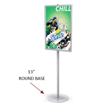 24x36 Modern Poster Display Stand with Top Load Sign Holder - Portable Single Sided Pedestal Sign Stand for Trade Shows, Retail Stores & Events
