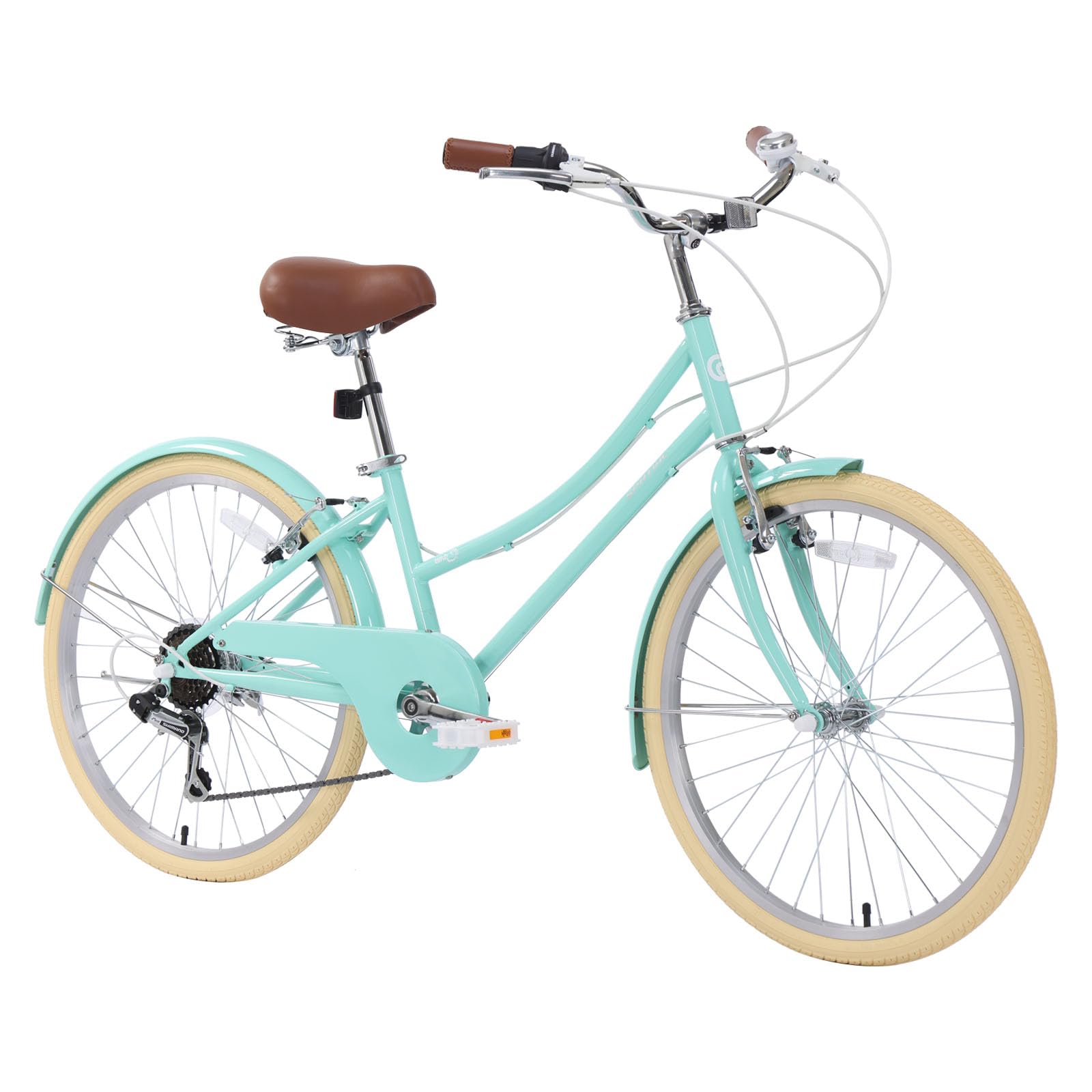 SPATIAL Women's 24 Inch Beach Cruiser Bike - 6-Speed Comfortable City Bicycle with Dual V-Brake, Step-Through Frame for Adults - Perfect for Commuting, Leisure Rides & Coastal Cycling (Multiple Colors)