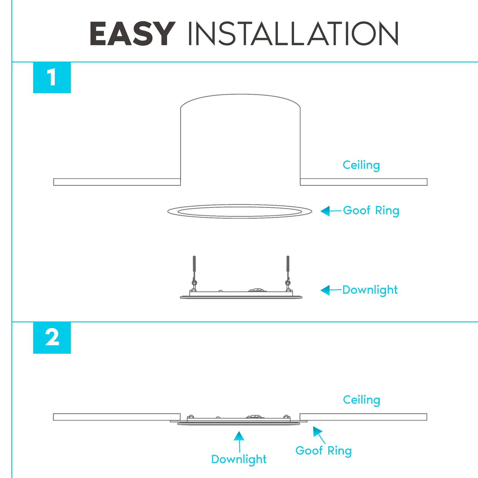 Luxrite 12 Pack White Goof Trim Ring for 4 Inch Recessed Lights - 5.75