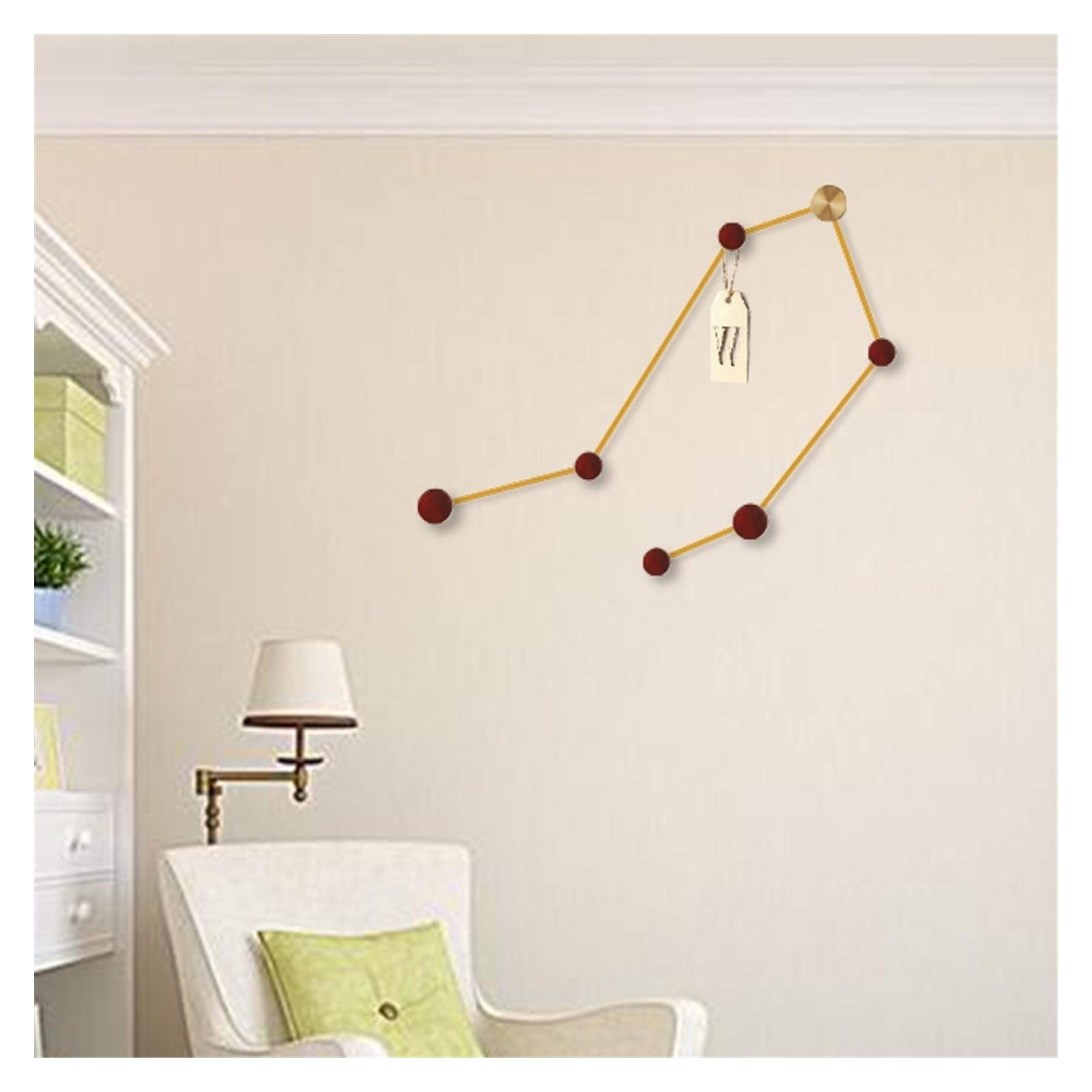 Farmhouse Wall Mounted Coat Rack - European Style Constellation Hook - Multi-Functional Wall Hanger for Coats, Hats & Bags - Libra Design - Perfect for Entryway, Bedroom & Mudroom Organization