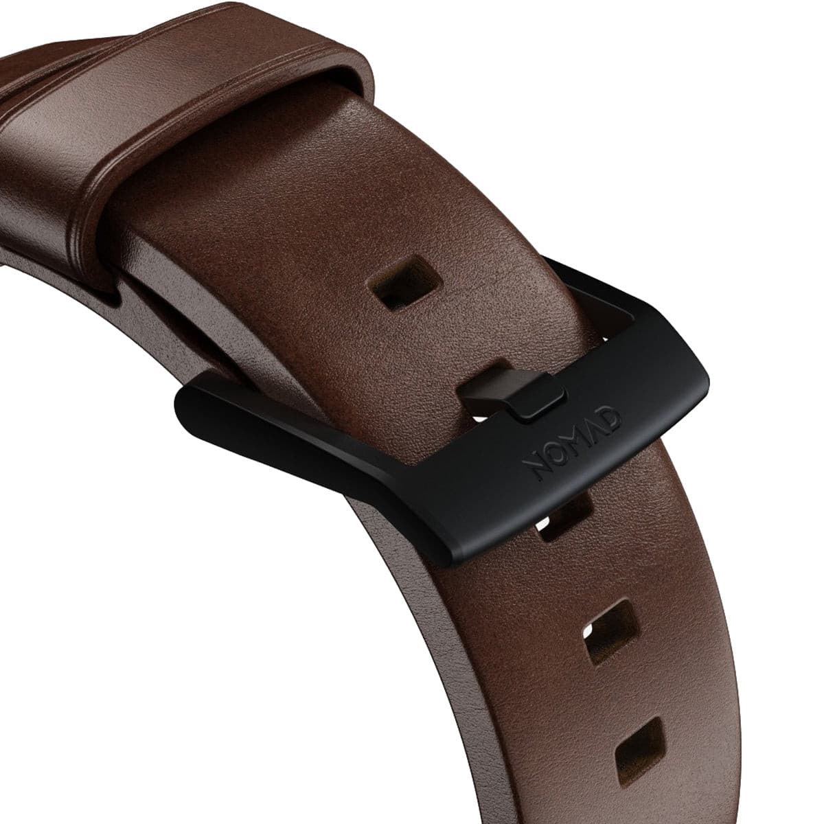 Nomad Modern Leather Band for Apple Watch 40mm / 41mm - Rustic Brown Horween Leather with Black Hardware | Durable & Comfortable Watch Strap for Work, Travel & Everyday Wear