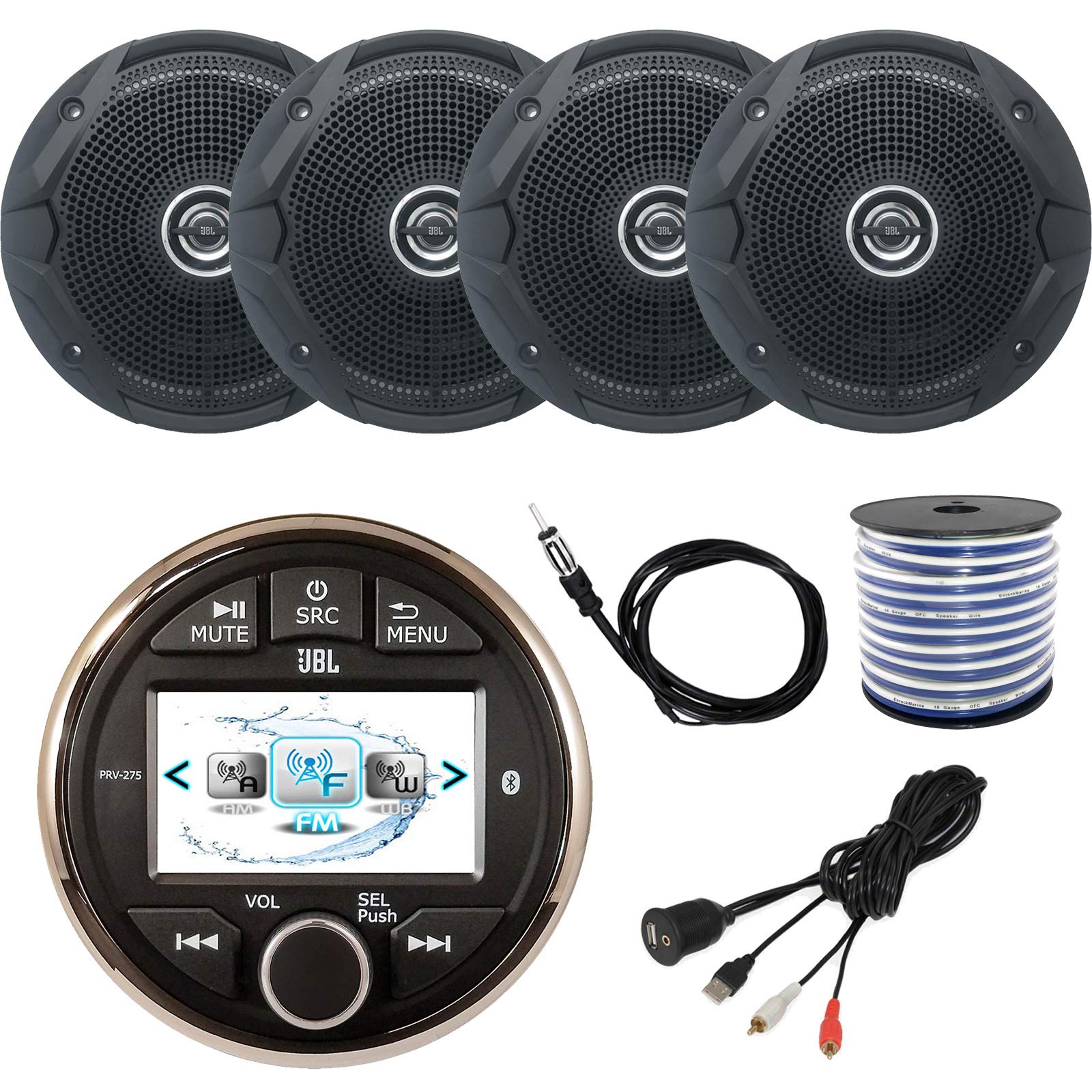 JBL PRV Marine Digital Media Receiver with Built-in Bluetooth, 4 x 6.5