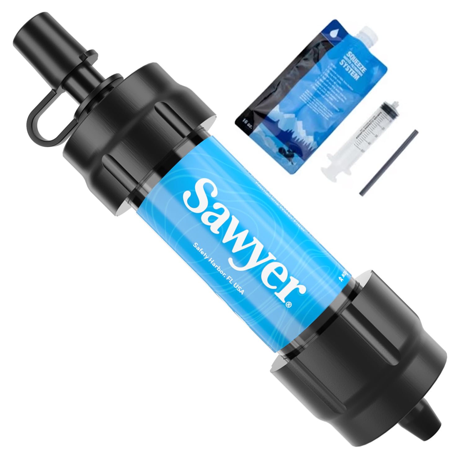 Sawyer Mini Water Filter System - Portable & Lightweight for Hiking, Camping, and Emergency Preparedness