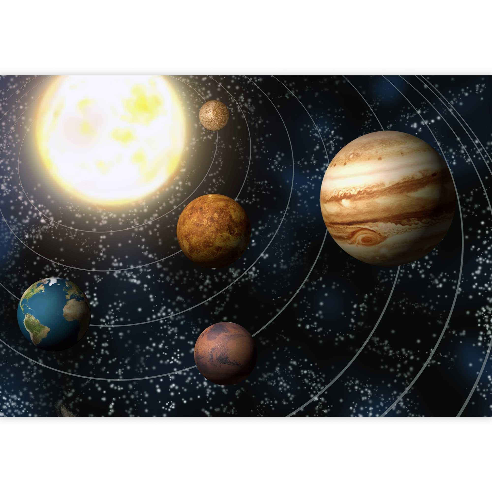 Removable Wallpaper Peel and Stick - Large 100x144 Inch Space Themed Wall Mural for Bedroom Decor | Planets & Universe Design | Easy DIY Wall Stickers for Kids Room, Nursery, or Living Room