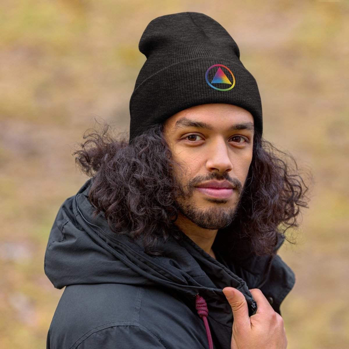 Rainbow Resilience Sobriety Symbol Beanie - Colorful Empowerment Hat for Recovery & Sobriety Support - Perfect for AA Meetings, Sober Events & Daily Inspiration