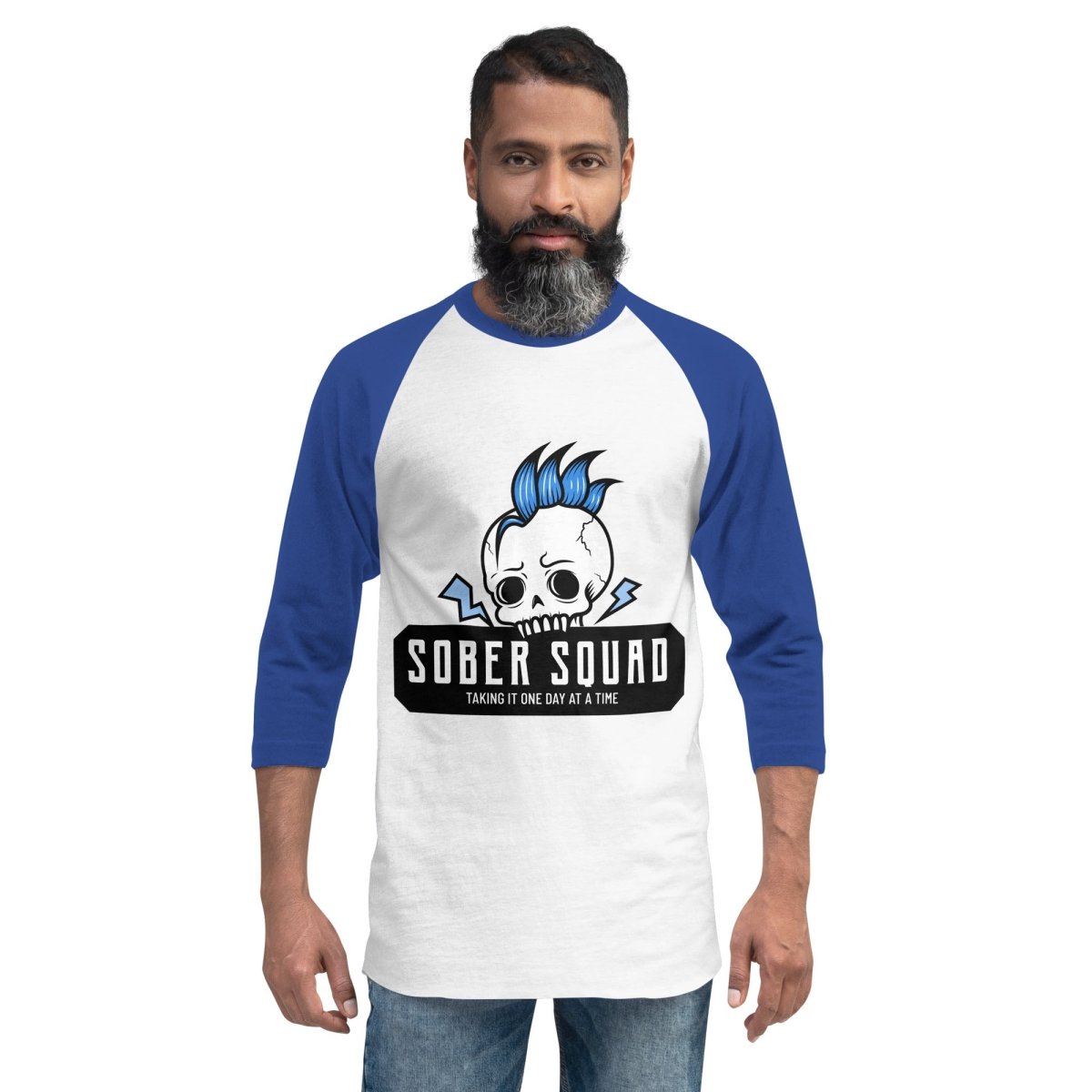 Sober Squad 3/4 Sleeve Raglan Shirt - Comfortable Baseball Tee for Recovery & Support Groups - Perfect for AA Meetings, Sober Events & Everyday Wear