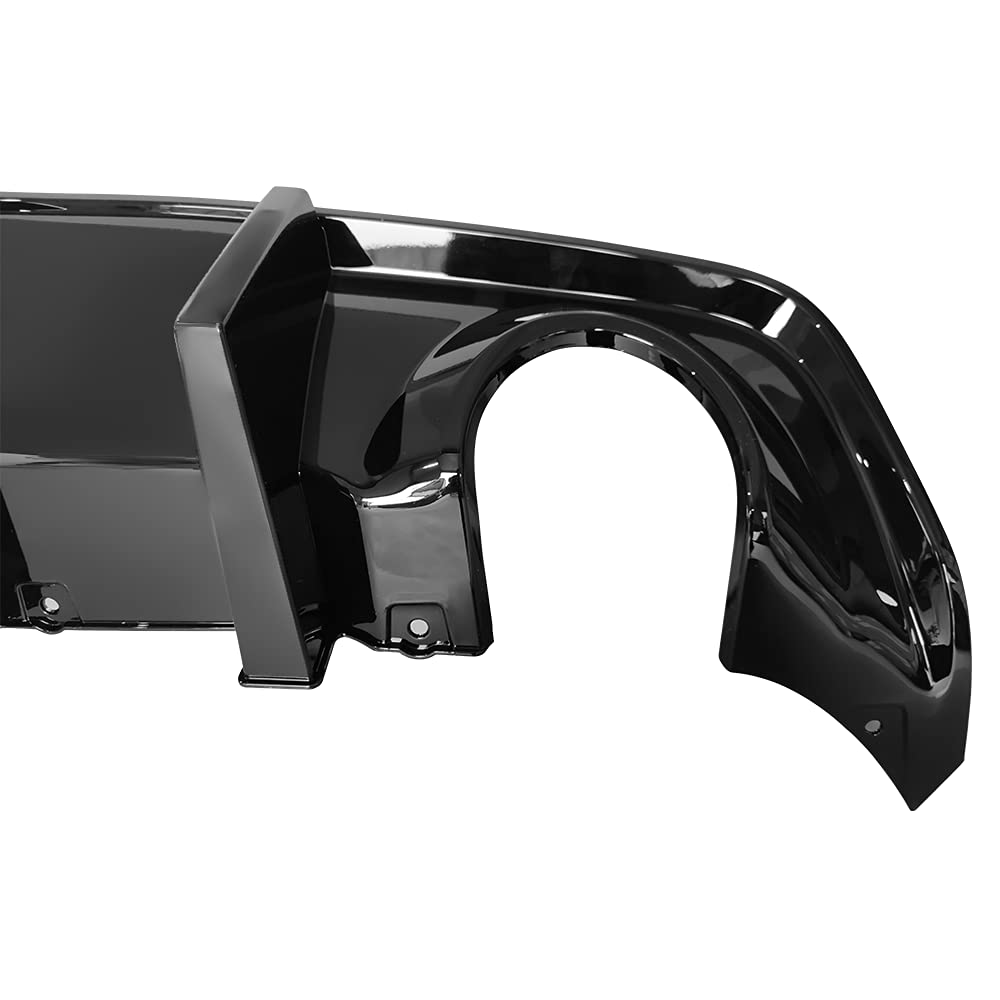 IKON MOTORSPORTS Rear Diffuser for 2020-2023 Dodge Charger Widebody | Gloss Black PP Bumper Lip with 4 Fins | Aggressive Styling Upgrade for Street & Track Performance