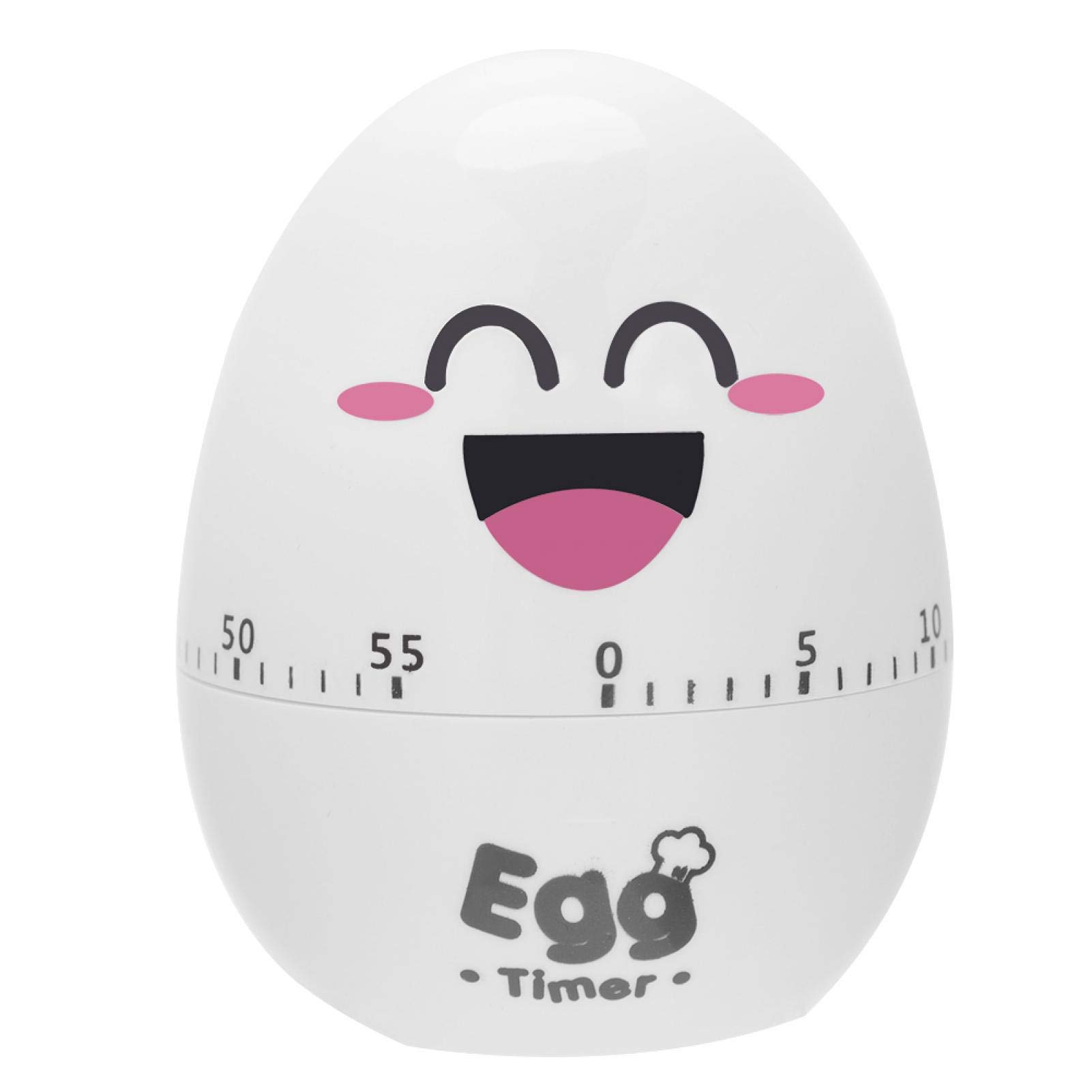 Egg-Shaped Mechanical Kitchen Timer - 55-Minute Rotating Alarm Clock for Cooking & Baking | Perfect Home Decor & Timing Reminder (White) | Ideal for Baking, Cooking, Kitchen Decor & Gift Giving