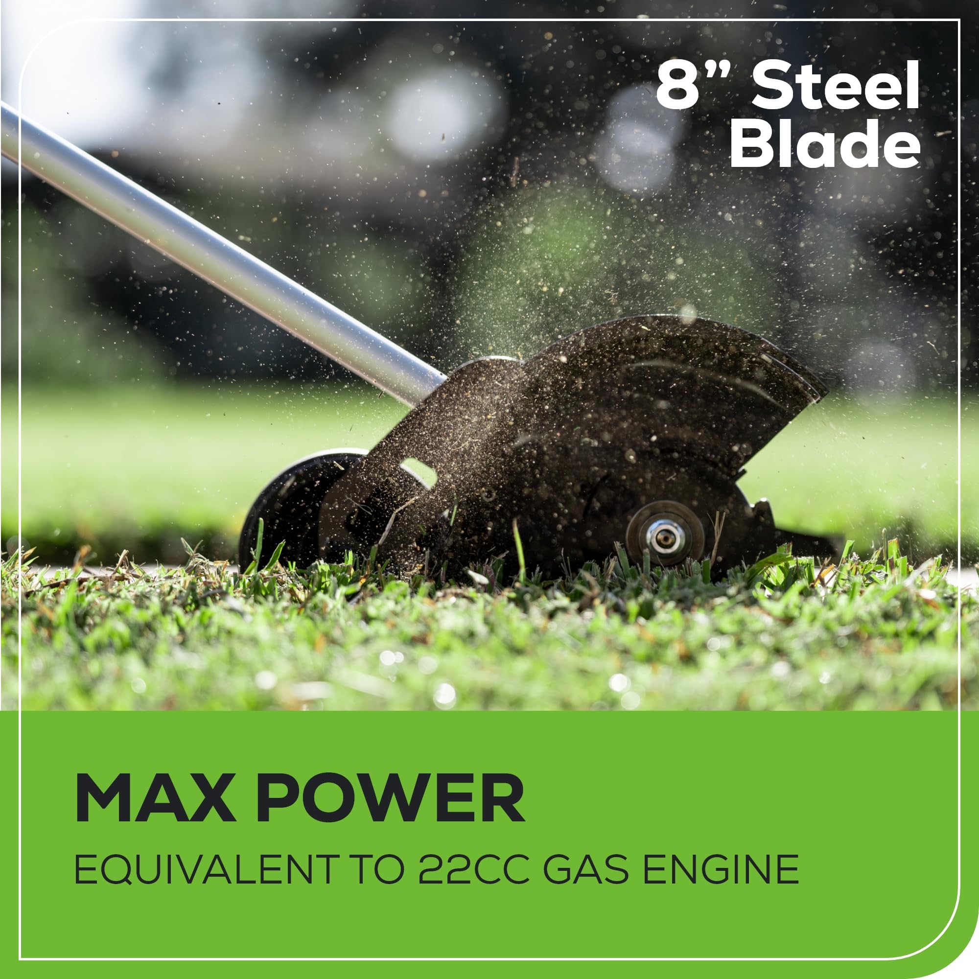 Greenworks 60V 8-Inch Brushless Cordless Lawn Edger with 2.0Ah Battery & Fast Charger Included - Perfect for Trimming Lawn Edges, Driveways, and Sidewalks