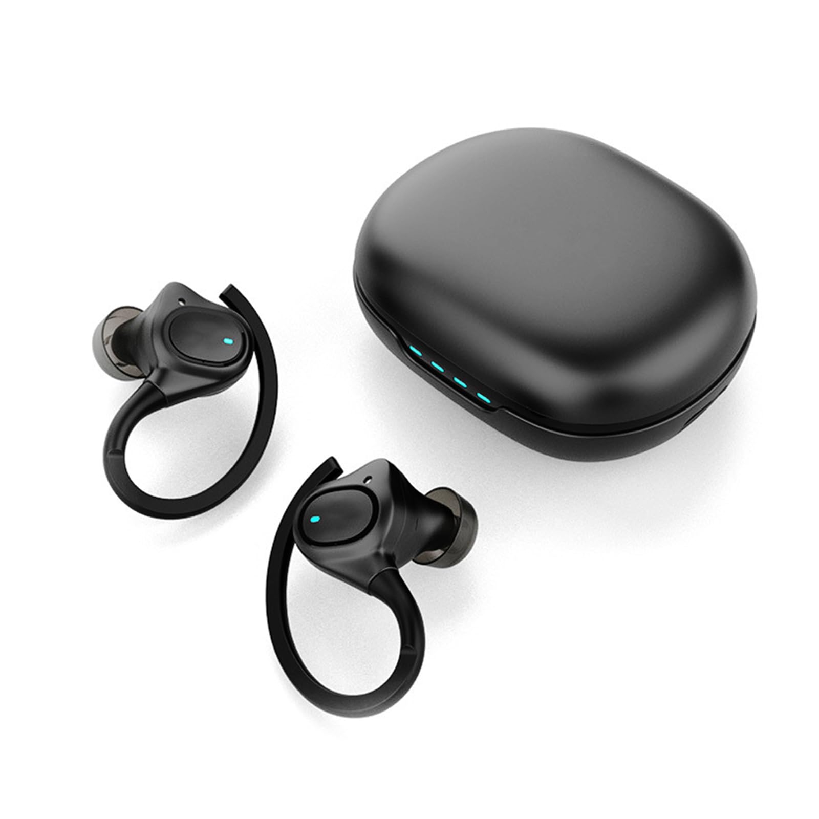 Wireless Bluetooth Workout Earbuds - Over Ear Headphones with IPX5 Waterproof, 50H Playtime & Charging Case - Compatible with iPhone - Perfect for Running, Gym & Sports Activities (Black)