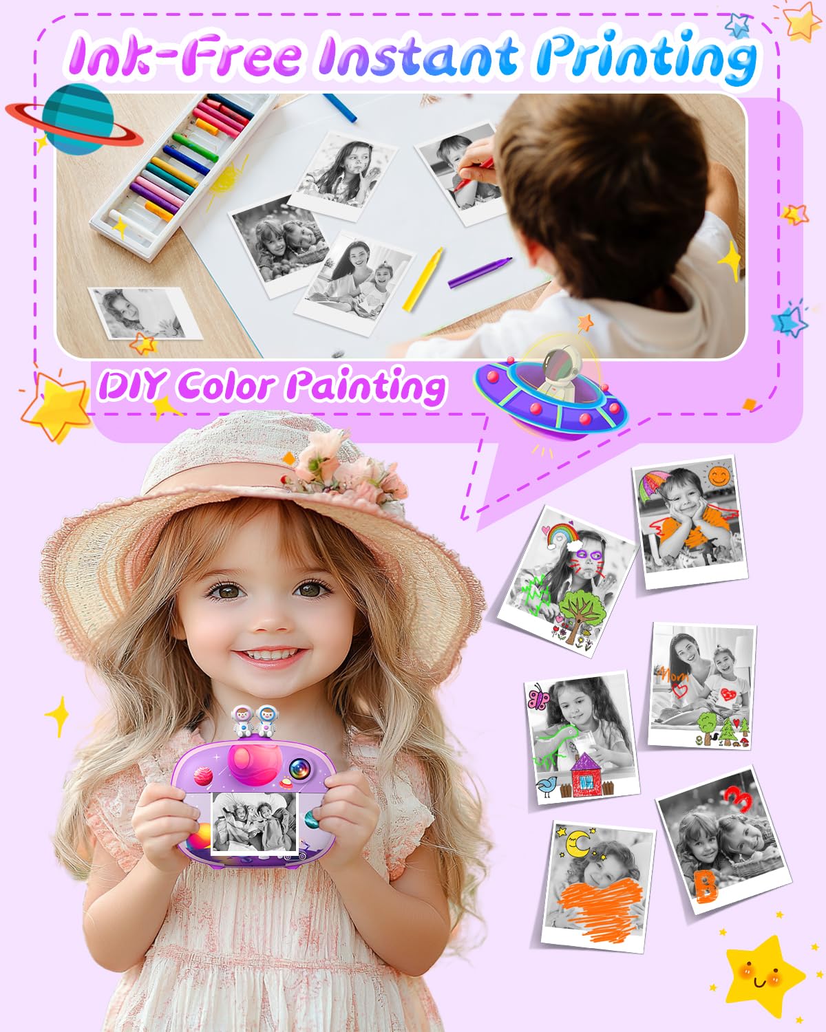 Kids Instant Print Camera with 2.4