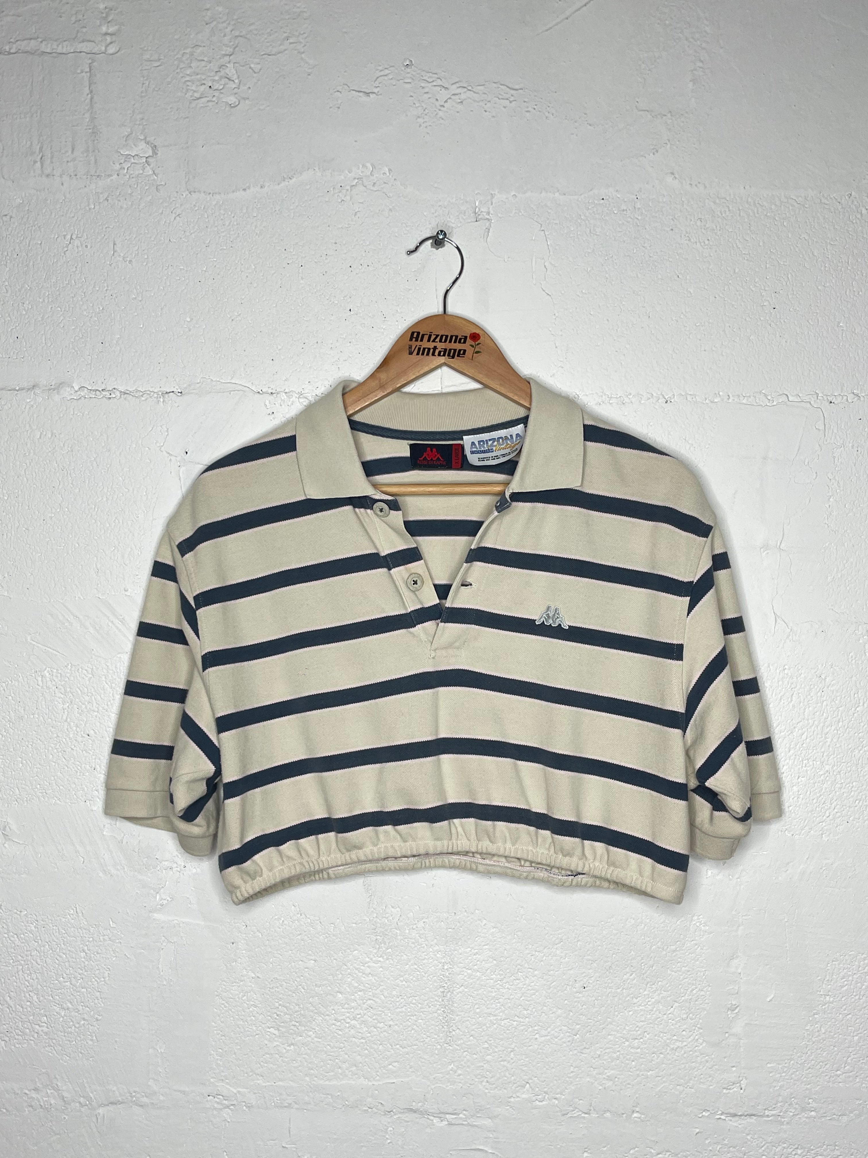 Men's Polo Crop Top by Kappa - Breathable & Stylish Short Sleeve Shirt for Casual Wear, Gym & Outdoor Activities