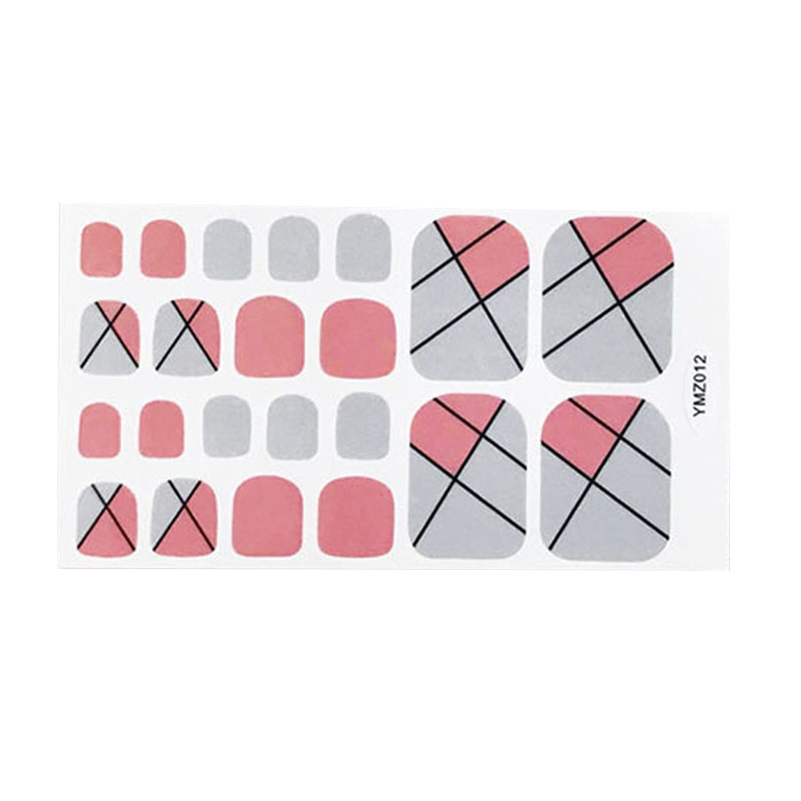 DIY Nail Art Stickers - Full Set Toe & Nail Wraps with Polish Stripes Designs - Professional Nail Tech Kit for Home Salon & Party Manicures
