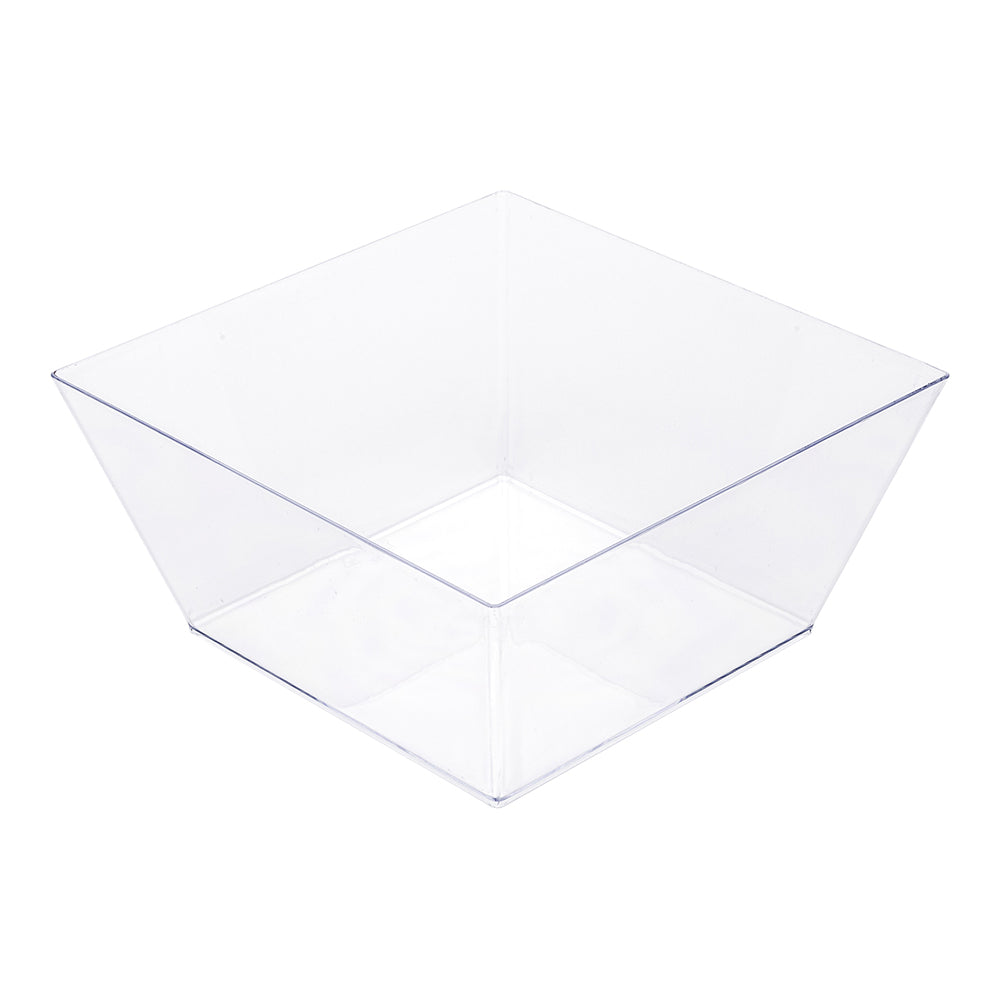 18 oz Square Clear Plastic Modern Serving Bowl - 6.75