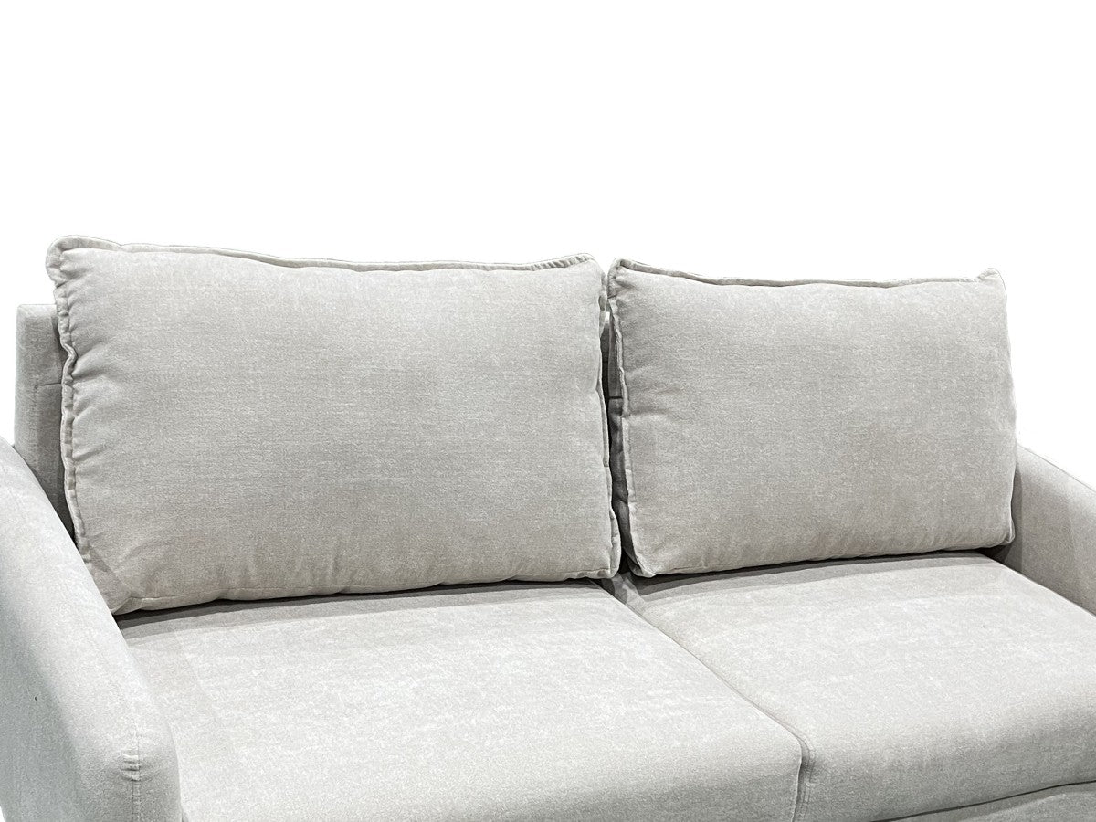 3-Seater Beige Sofa - Modern Comfortable Couch for Living Room, Lounge & Office - Soft Fabric Upholstery with Sturdy Frame