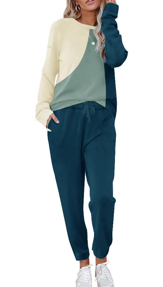 ETCYY Women's 2-Piece Lounge Set - Soft Sweatsuit Outfit with Long Pants for Yoga, Workout & Home Relaxation | Comfortable Loungewear & Athletic Tracksuit for Casual Wear
