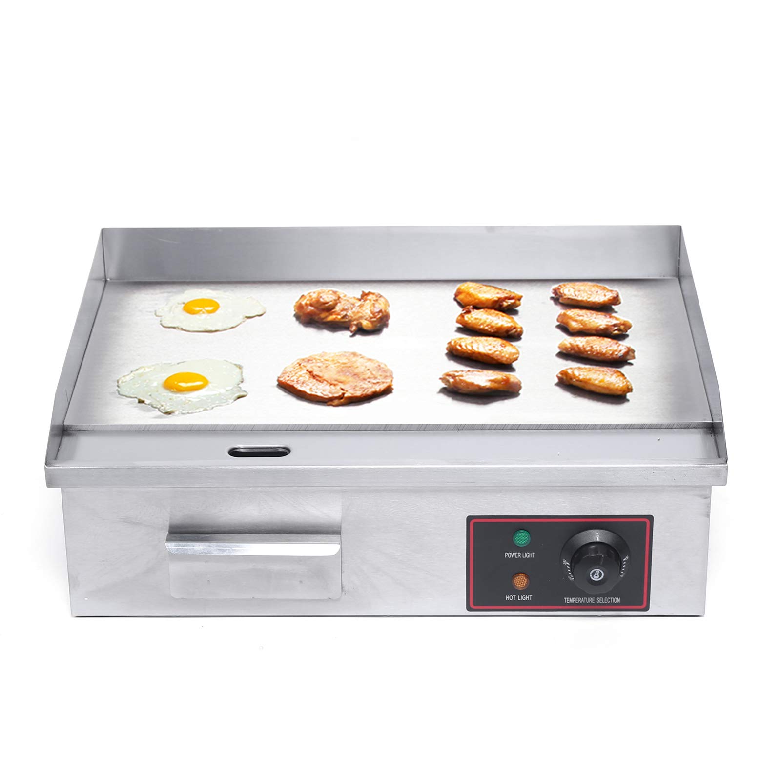 **Commercial Electric Griddle with Non-Stick Iron Plate - Adjustable Temperature Stainless Steel Teppanyaki Grill for Countertop - Perfect for Restaurants, Food Trucks & Home Cooking**