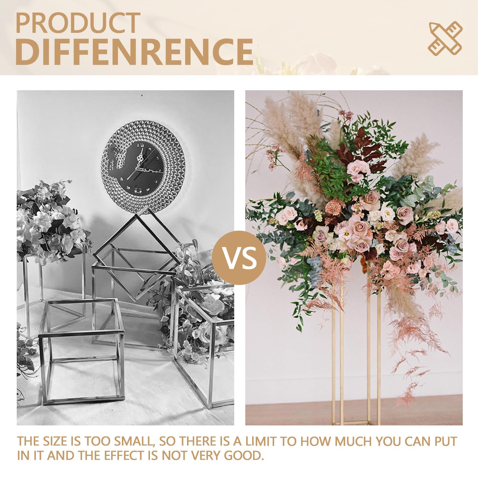 2 Pcs Gold Flower Stand - 31.5 Inch Tall Table Centerpiece for Weddings, Parties & Home Decor - Elegant Floral Display for Dining Tables, Events & Gift Presentations