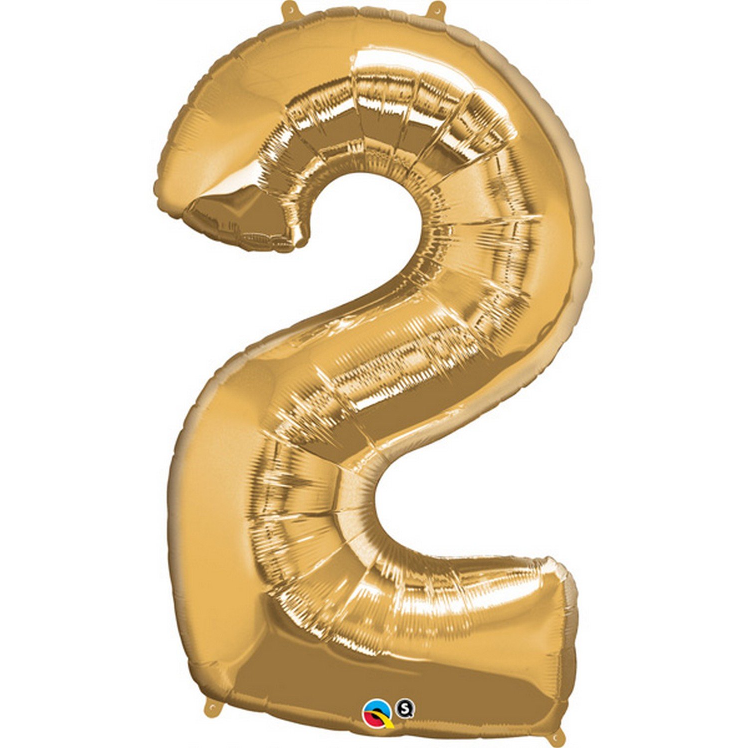 Qualatex 34 Inch Metallic Gold Number Balloons (0-9) - Birthday Party, Wedding, Anniversary Decorations & Photo Backdrop Props