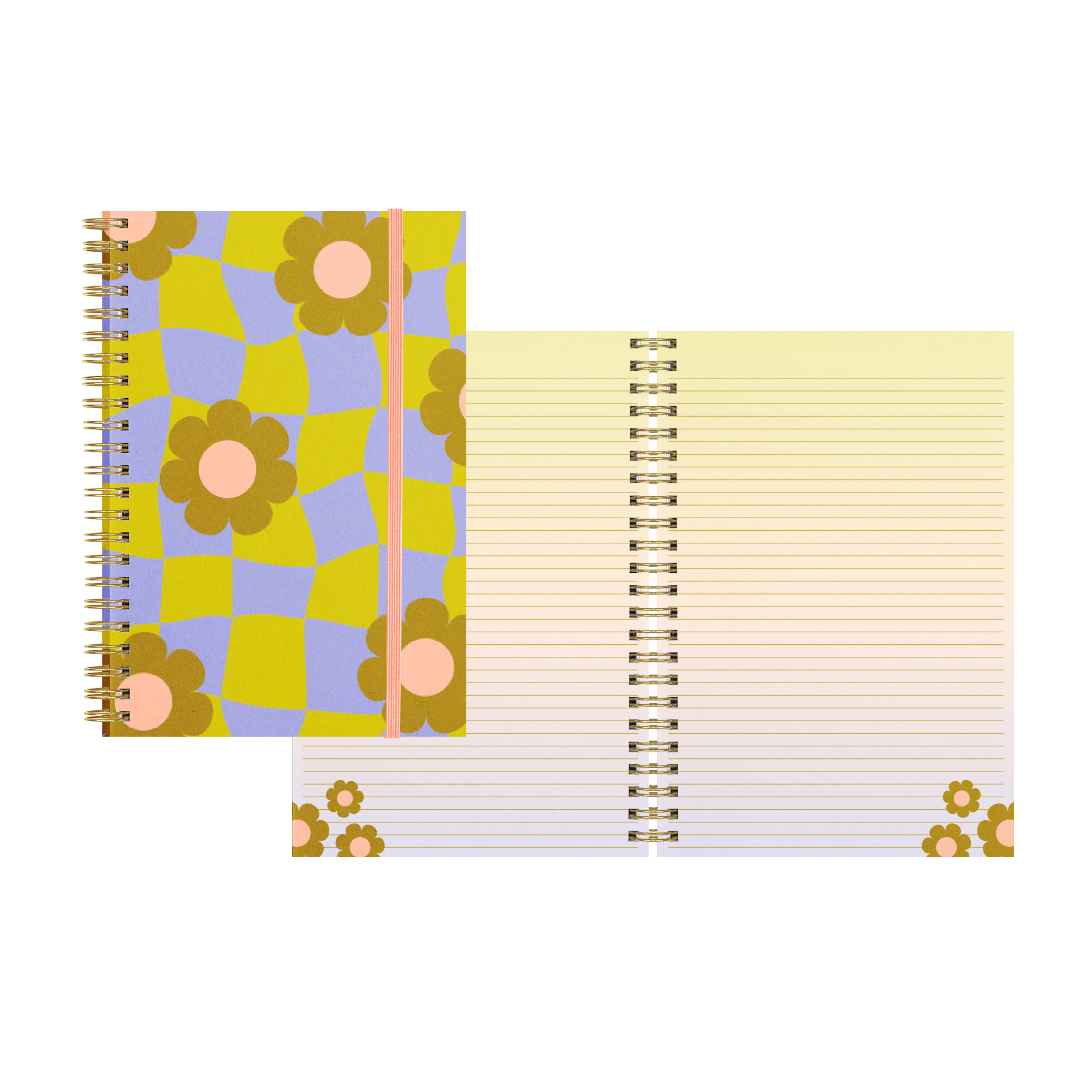 Funky Daisy Notebook - Aesthetic Floral Journal for Women & Girls, Perfect for School, Office, Note Taking & Gift Giving